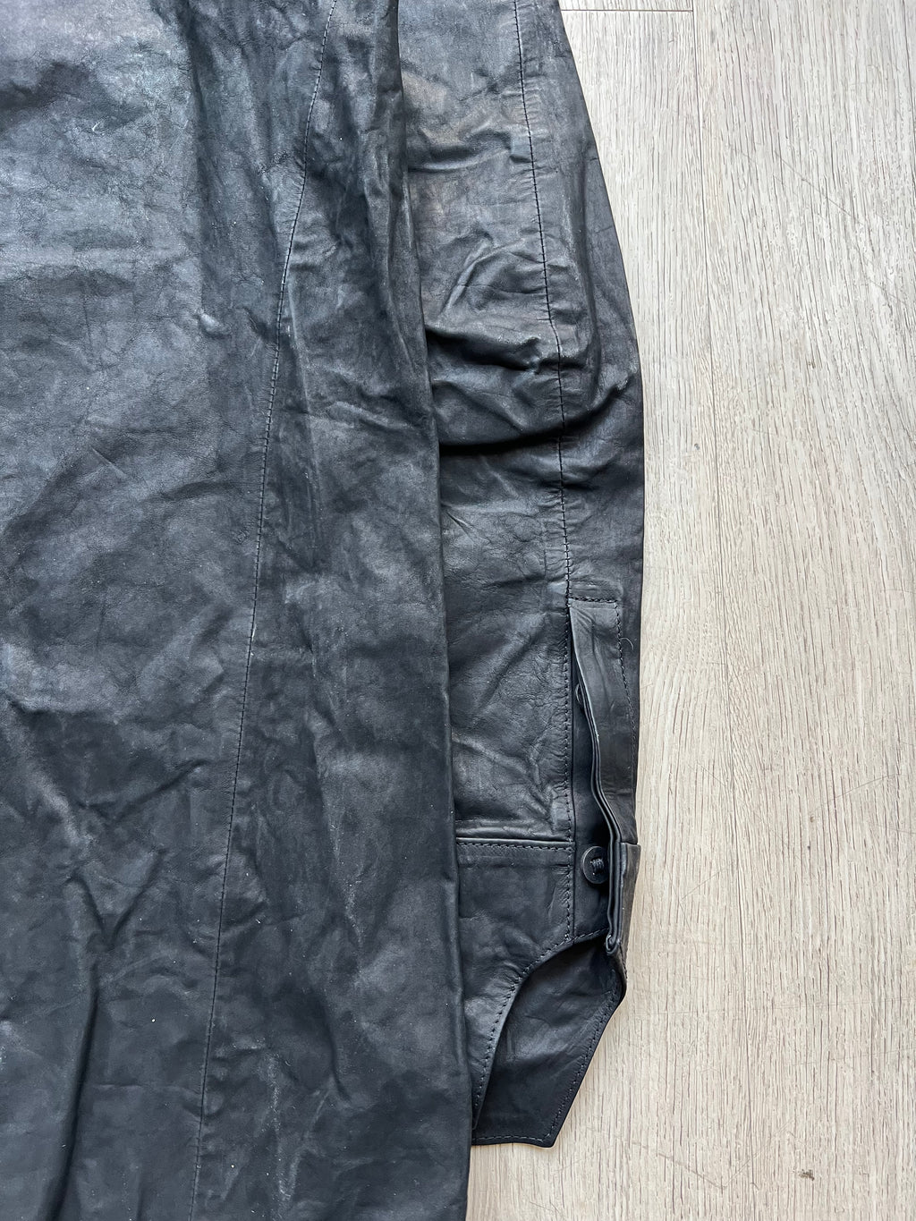 Boris Bidjan Saberi leather shirt with cuff detail