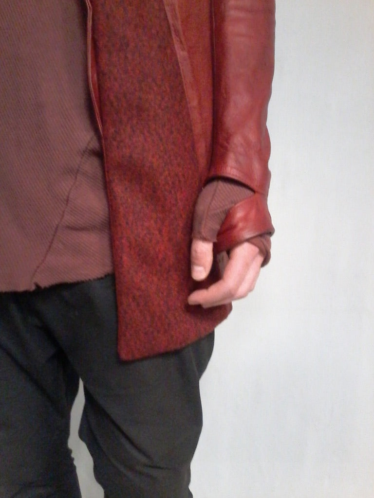 Boris Bidjan Saberi Horse Hybrid Leather/ Wool Coat