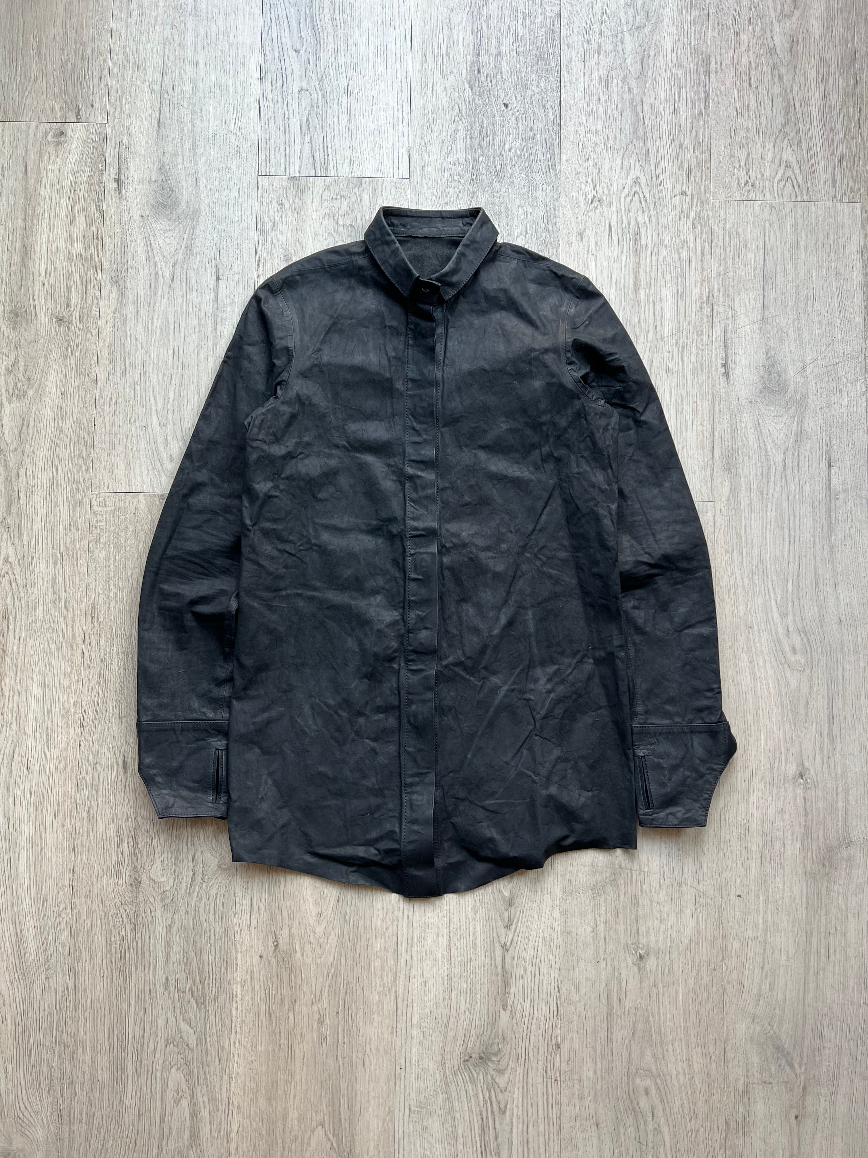 Boris Bidjan Saberi leather shirt with cuff detail