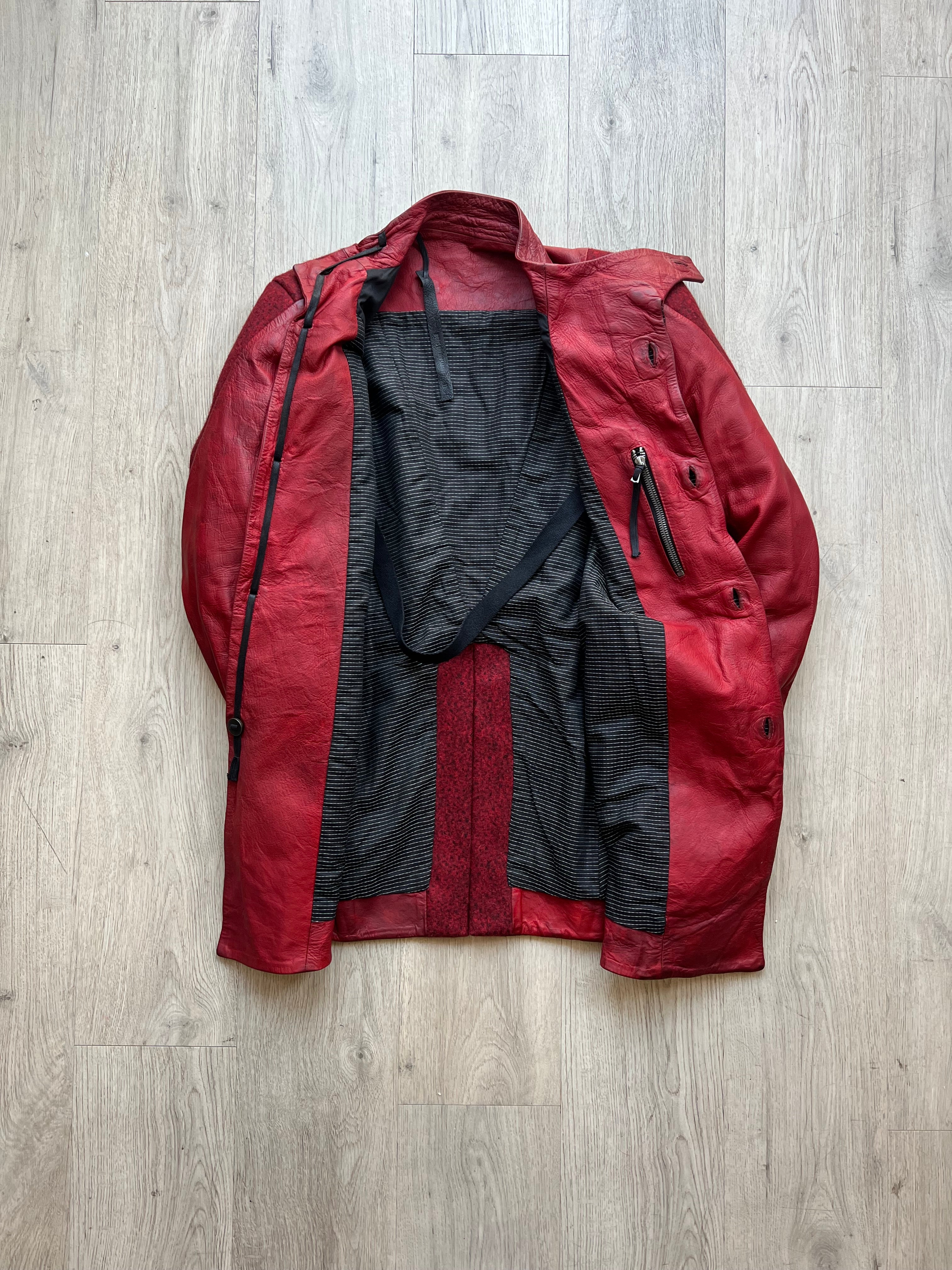 Boris Bidjan Saberi Horse Hybrid Leather/ Wool Coat