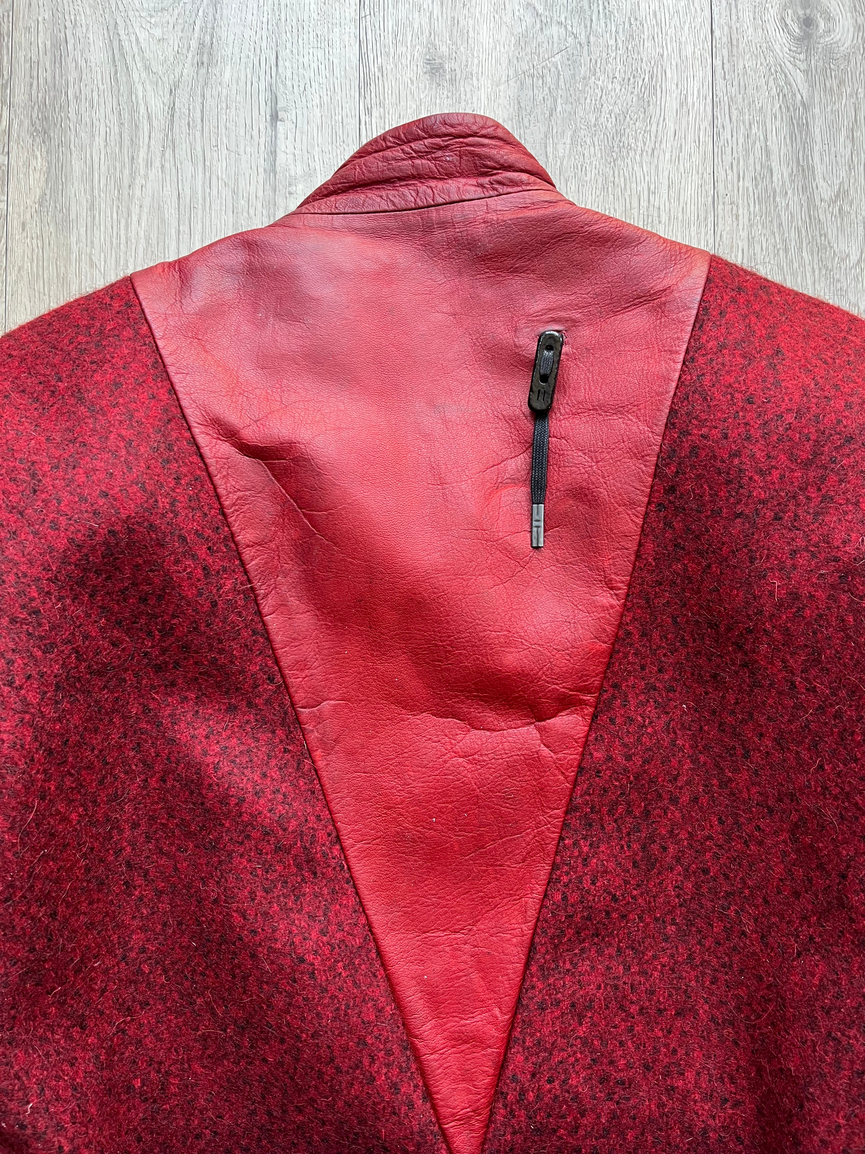 Boris Bidjan Saberi Horse Hybrid Leather/ Wool Coat