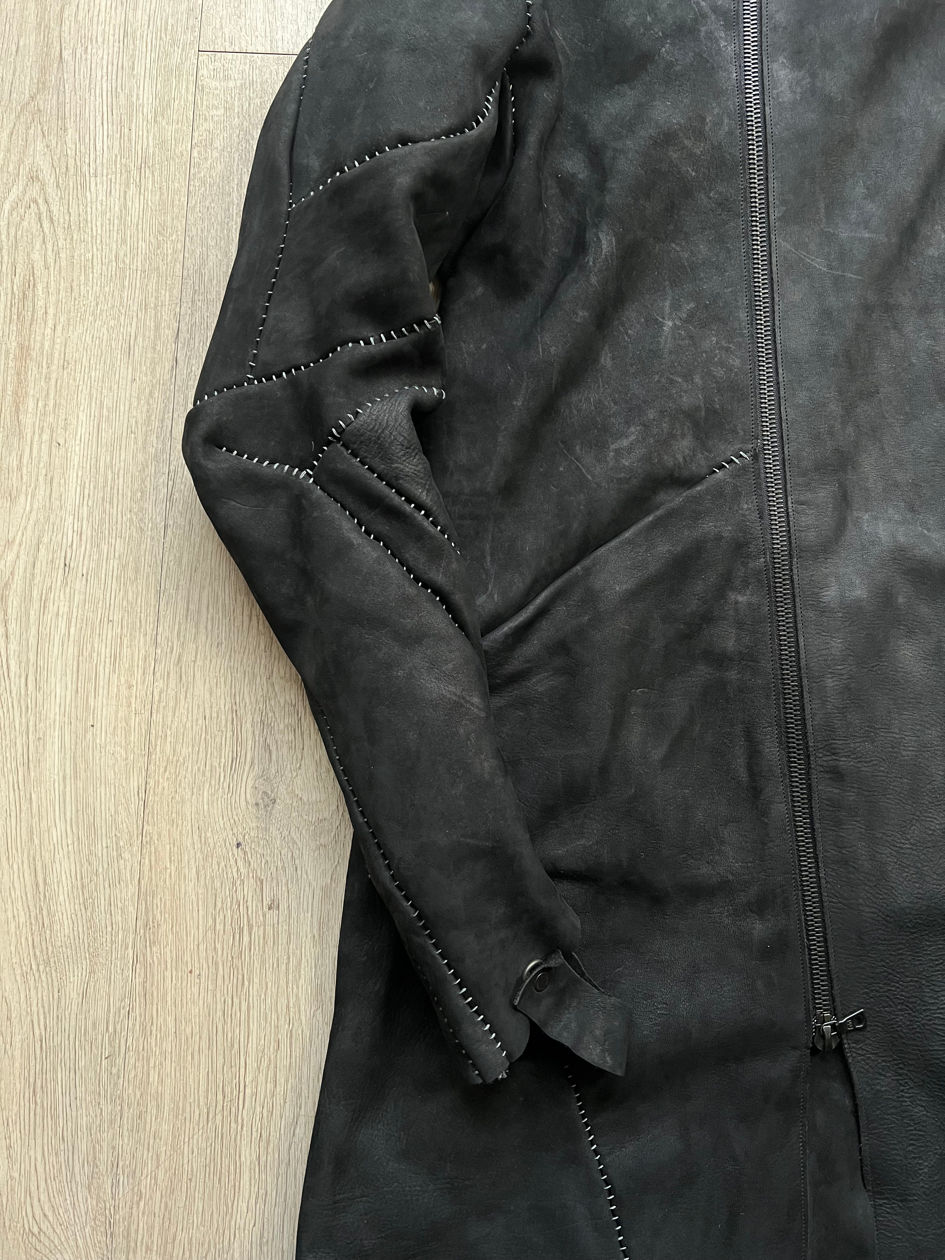 Leon Emanuel Blanck Distortion Horse Leather Hooded Leather Coat