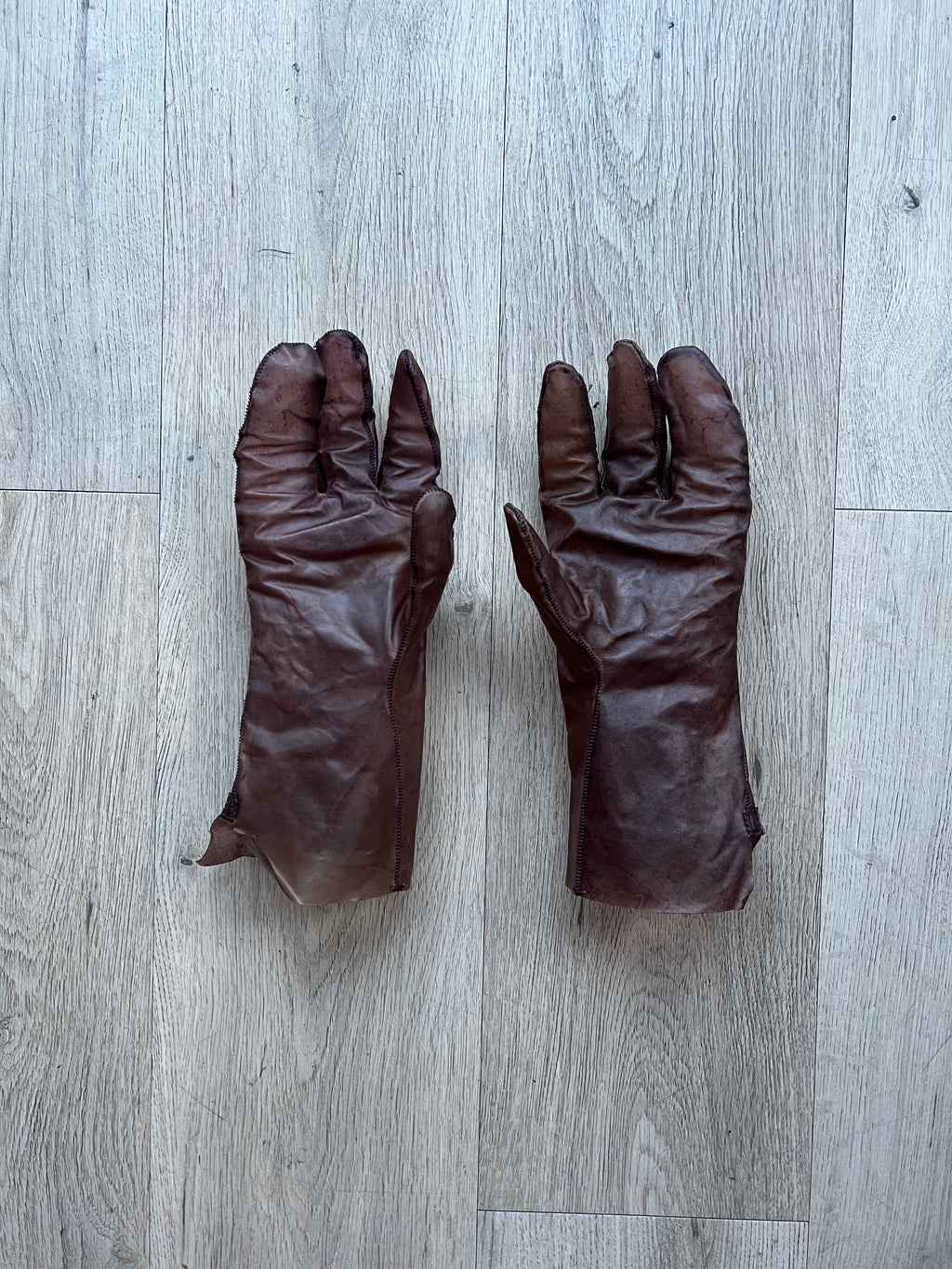 Boris Bidjan Saberi Transparent Horse Leather Gloves with 8 fingers