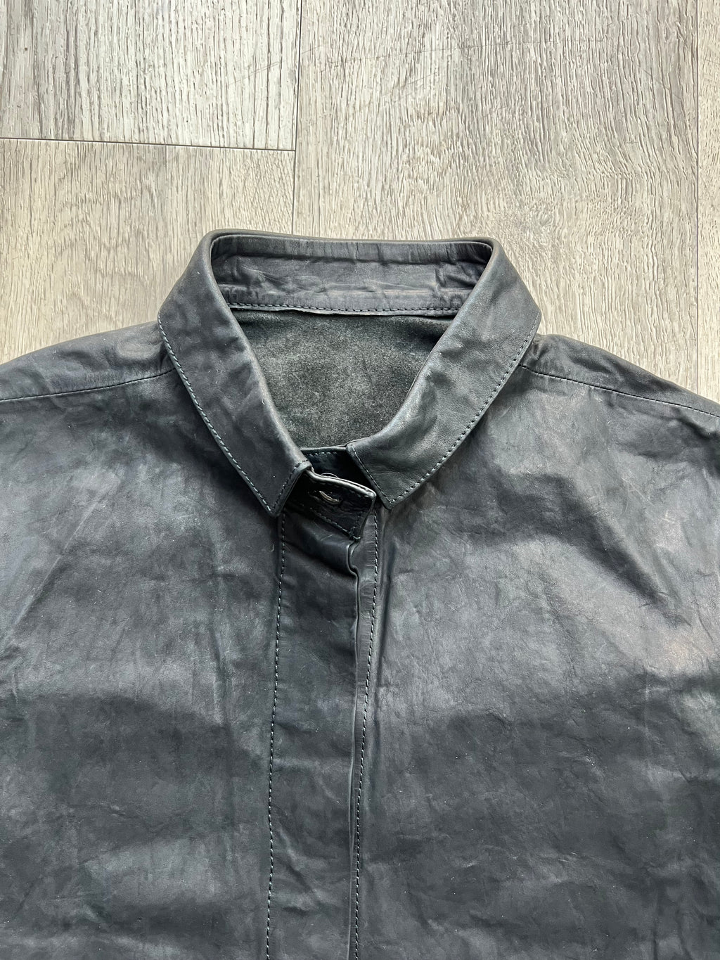 Boris Bidjan Saberi leather shirt with cuff detail