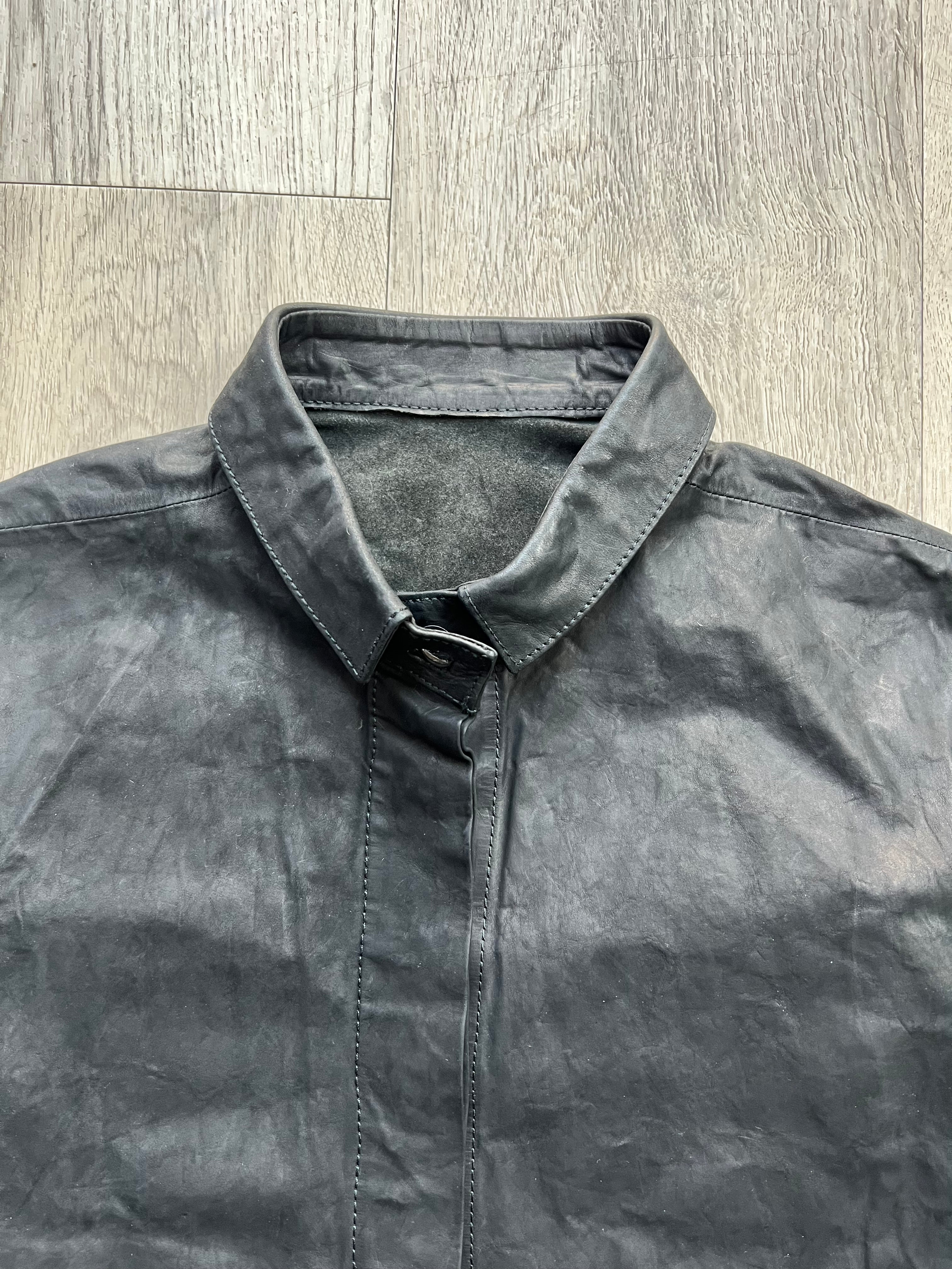 Boris Bidjan Saberi leather shirt with cuff detail