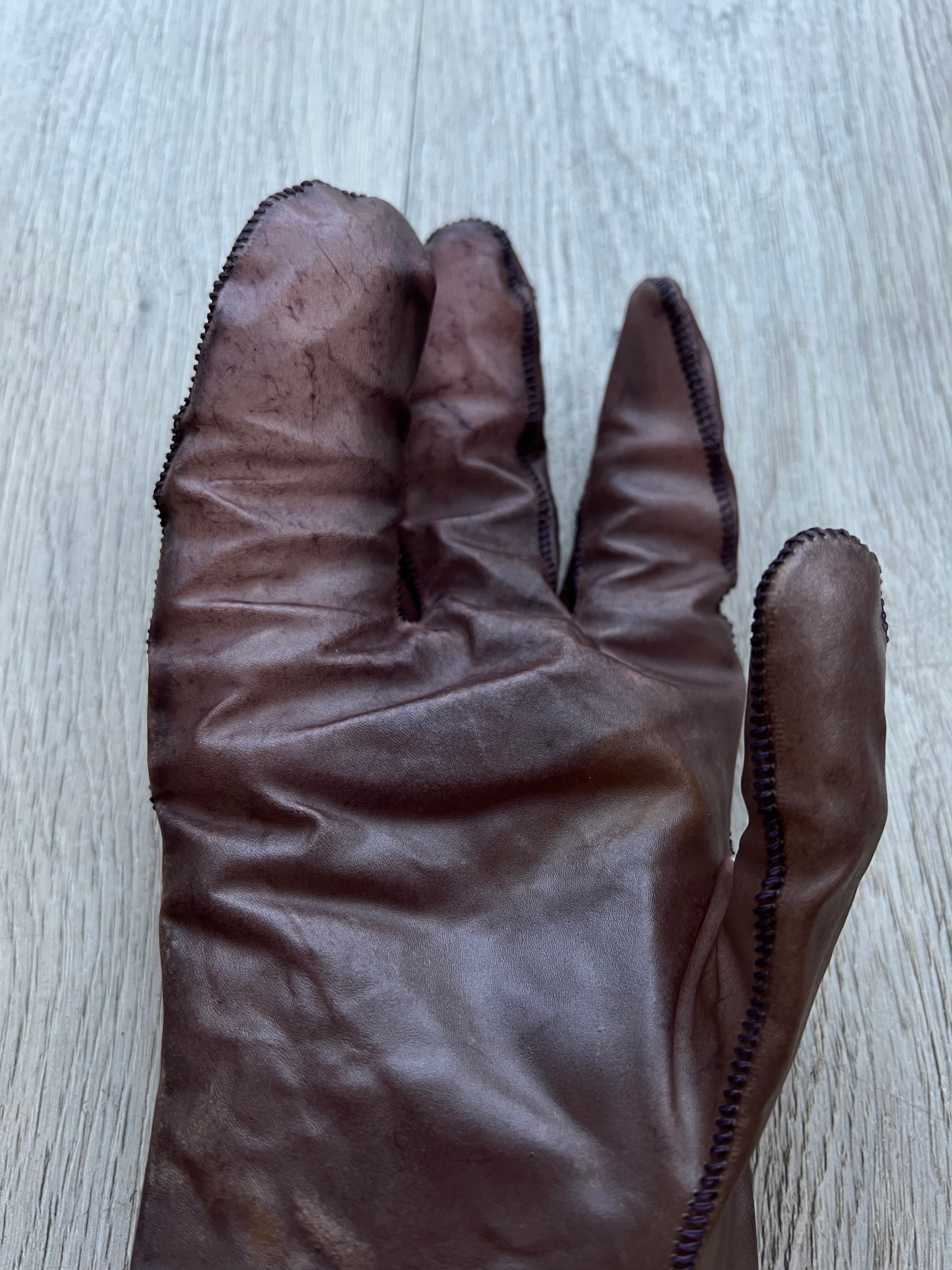 Boris Bidjan Saberi Transparent Horse Leather Gloves with 8 fingers