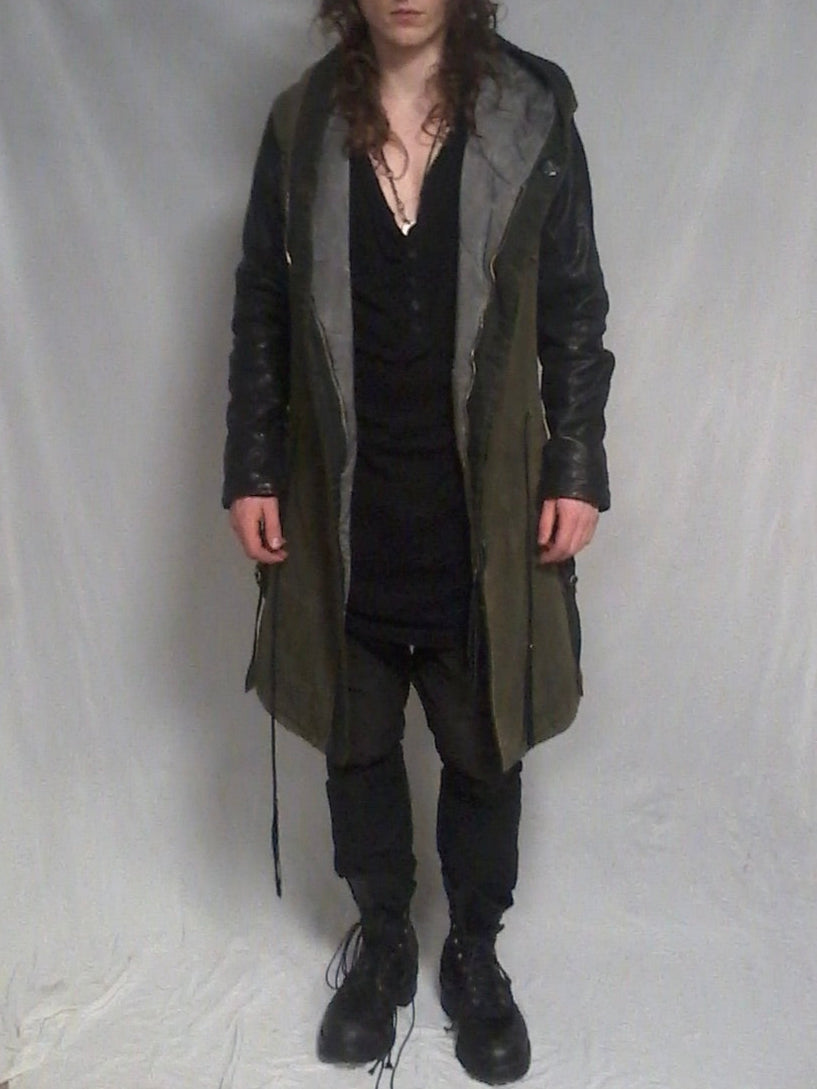 Kmrii Parka with leather sleeves