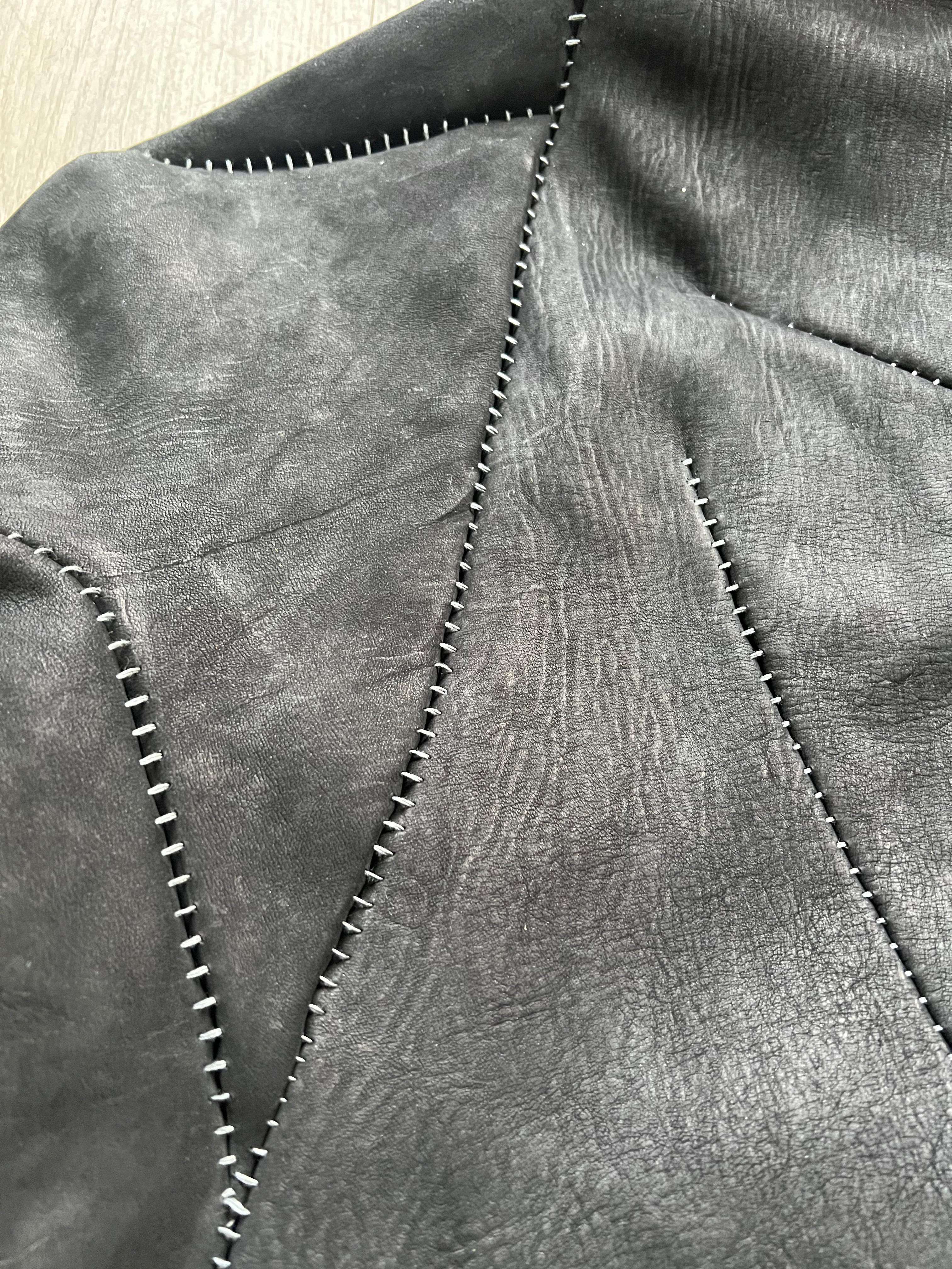 Leon Emanuel Blanck Distortion Horse Leather Hooded Leather Coat