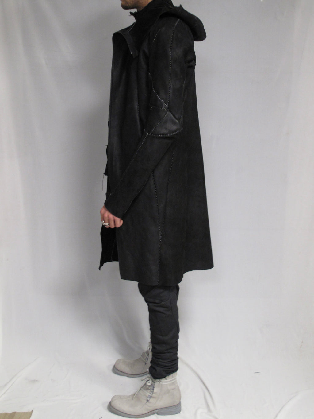 Leon Emanuel Blanck Distortion Horse Leather Hooded Leather Coat