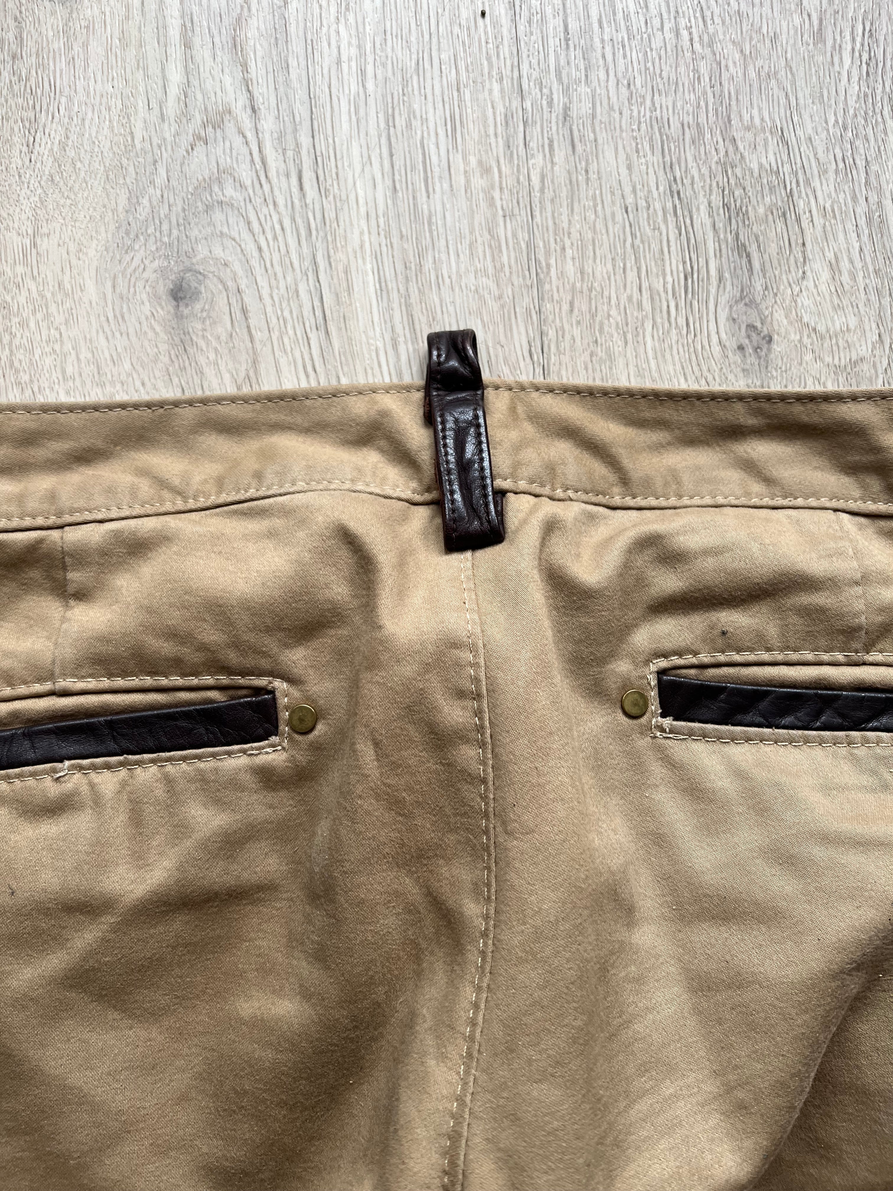 Dsquared 3/4 cargo pants with leather details