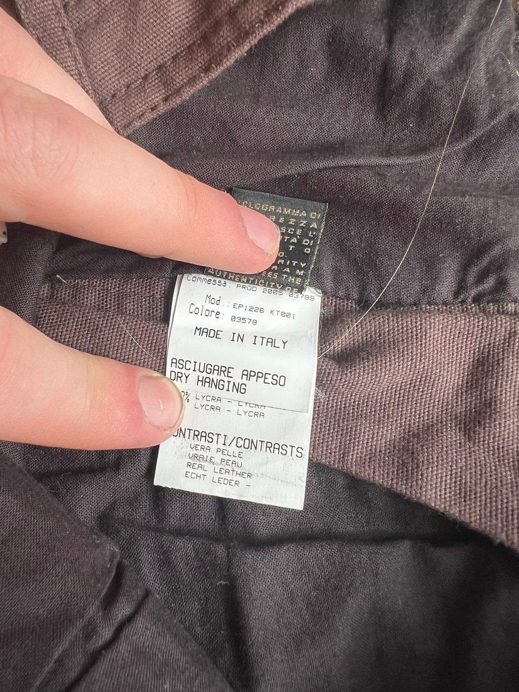 Roberto Cavalli 3/4 Cotton/ Leather pants