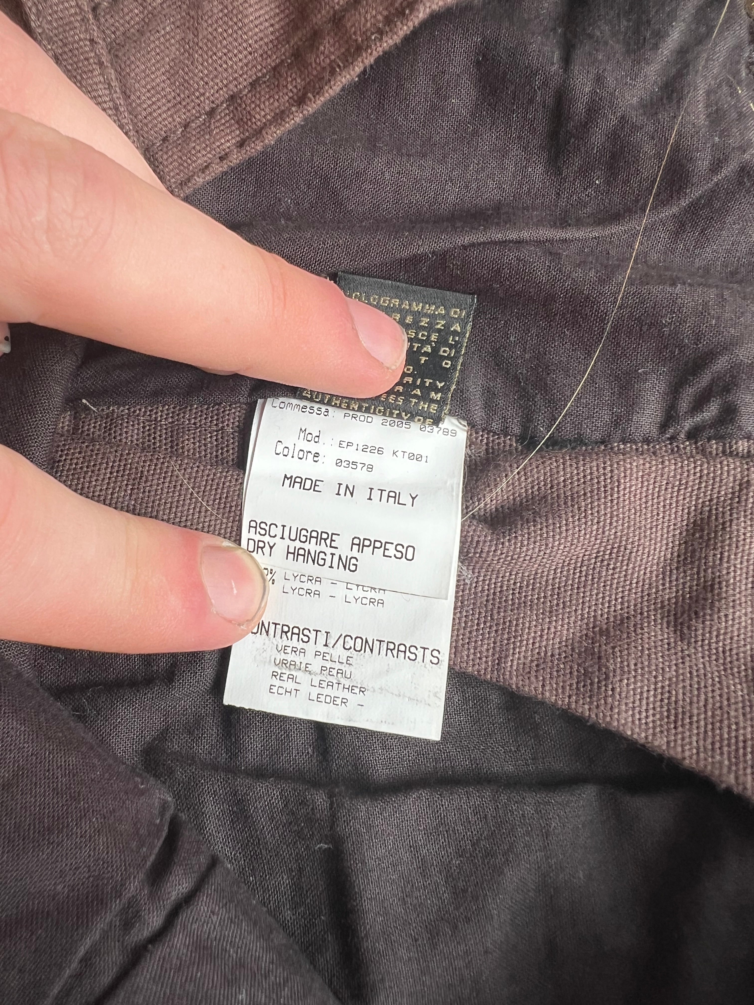 Roberto Cavalli 3/4 Cotton/ Leather pants