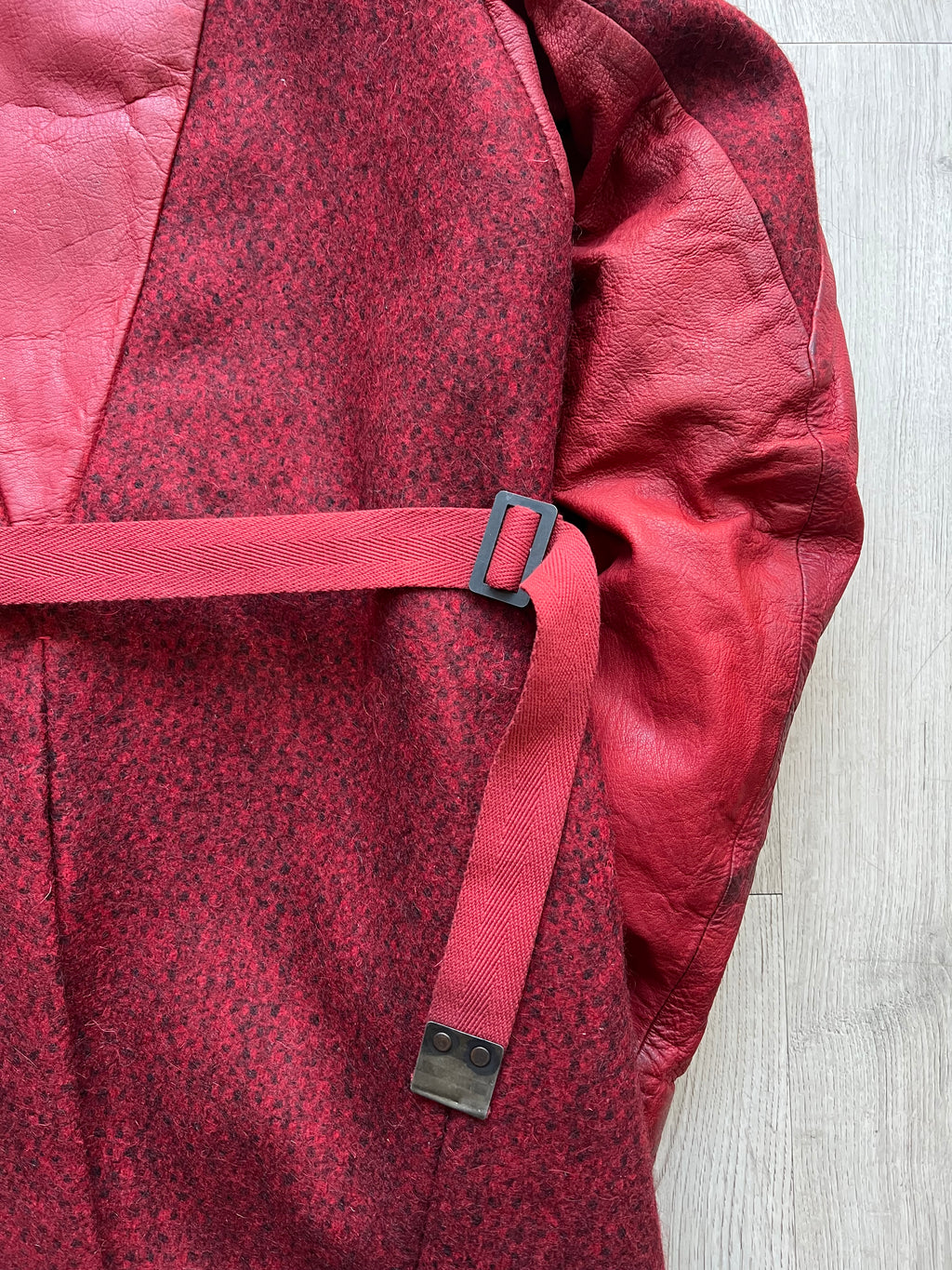 Boris Bidjan Saberi Horse Hybrid Leather/ Wool Coat