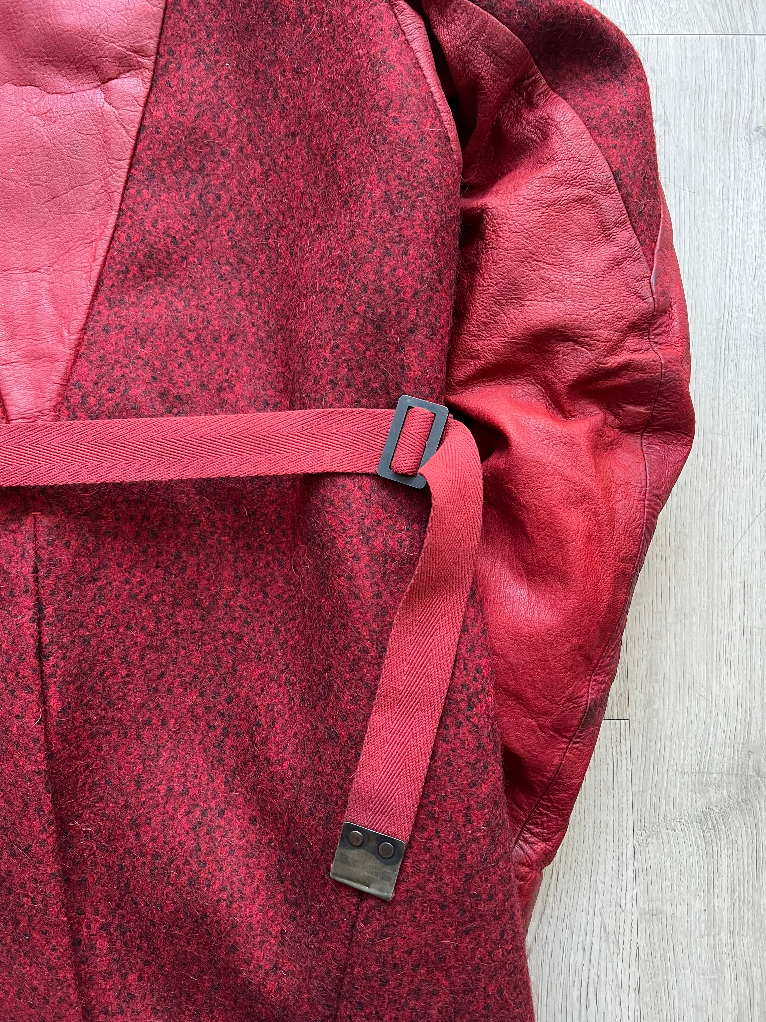 Boris Bidjan Saberi Horse Hybrid Leather/ Wool Coat