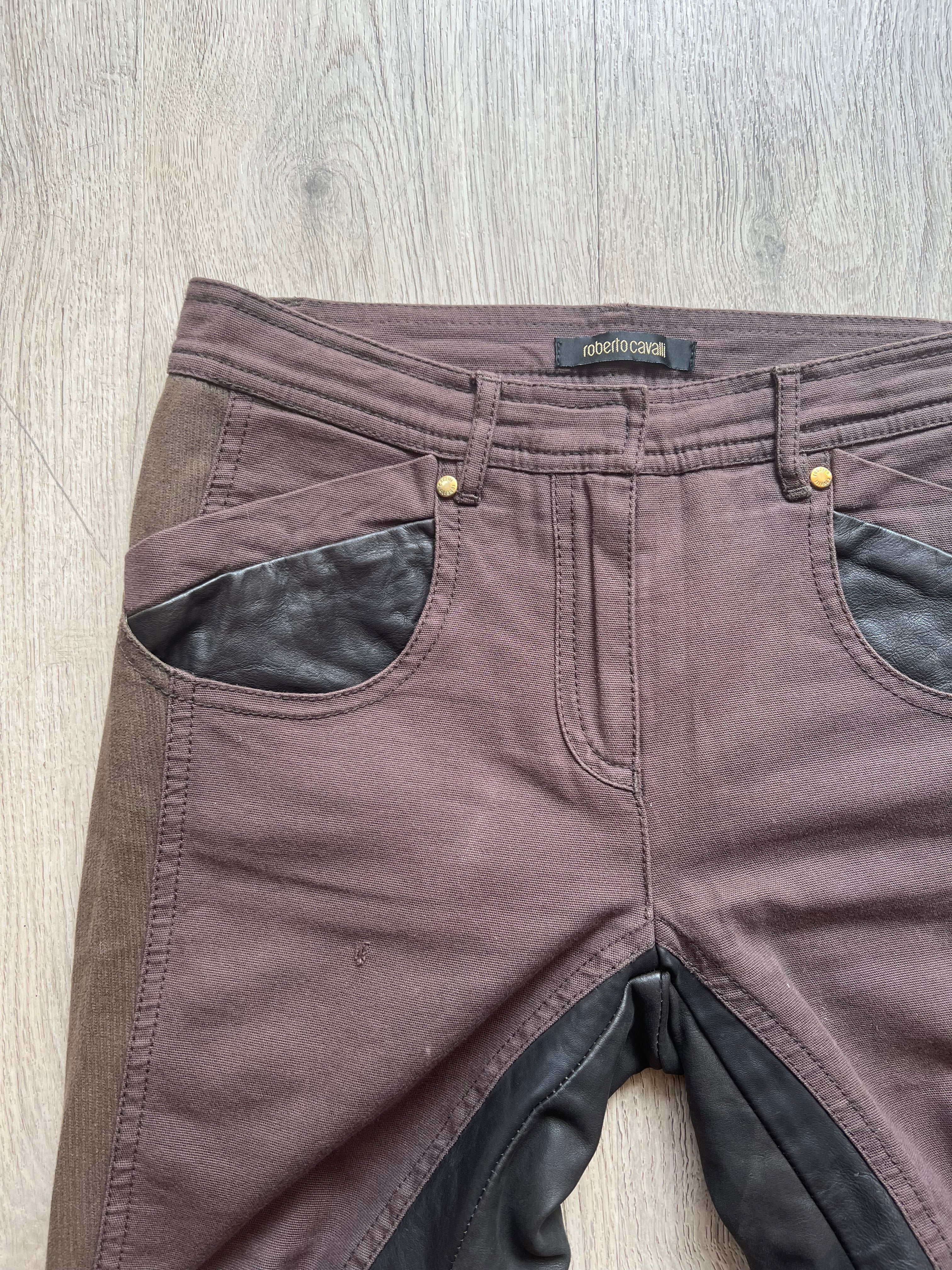 Roberto Cavalli 3/4 Cotton/ Leather pants