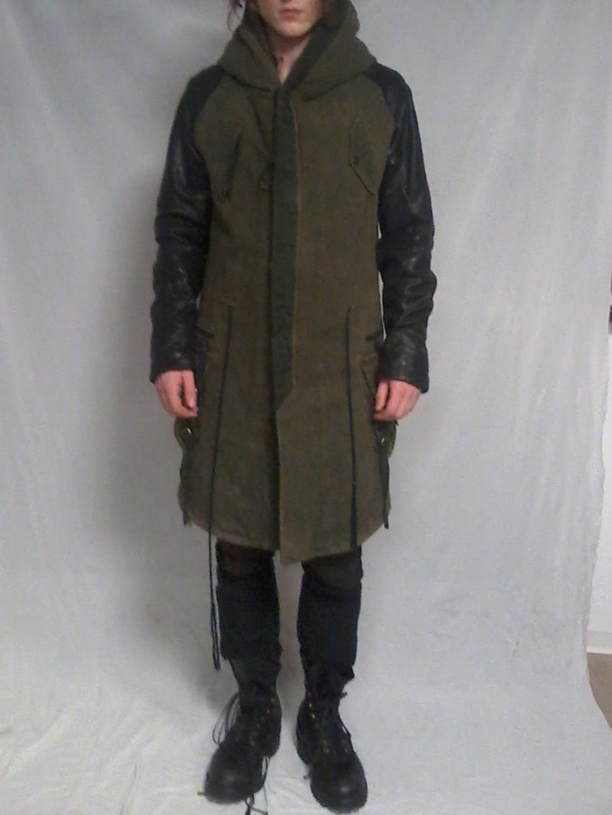 Kmrii Parka with leather sleeves