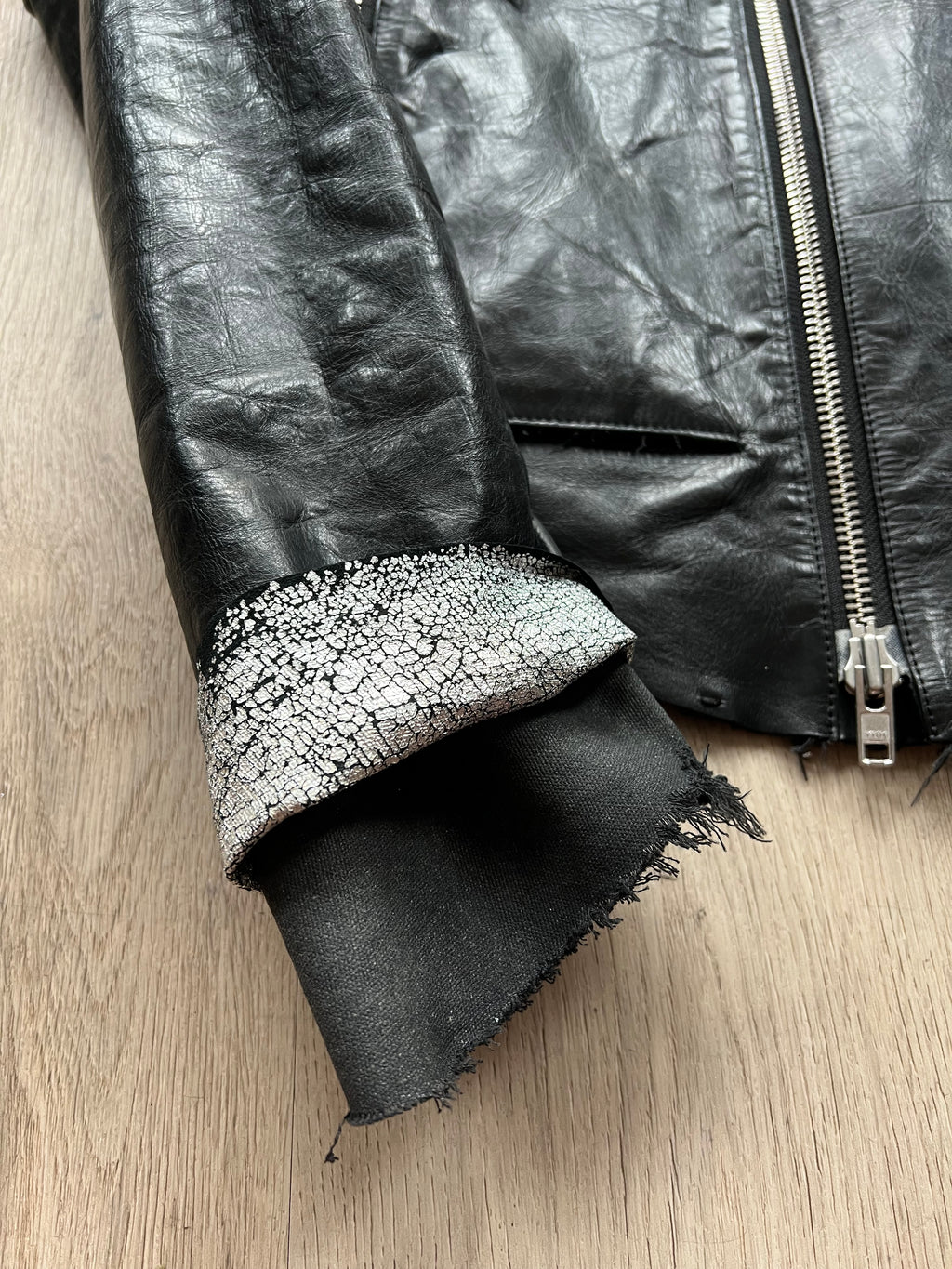 Y-project by Yohan Serfaty leather jacket with handstich Details