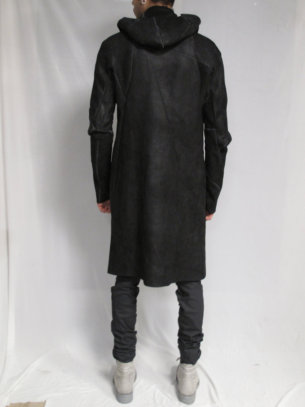 Leon Emanuel Blanck Distortion Horse Leather Hooded Leather Coat