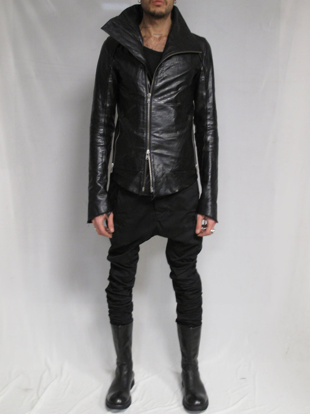 Y-project by Yohan Serfaty leather jacket with handstich Details