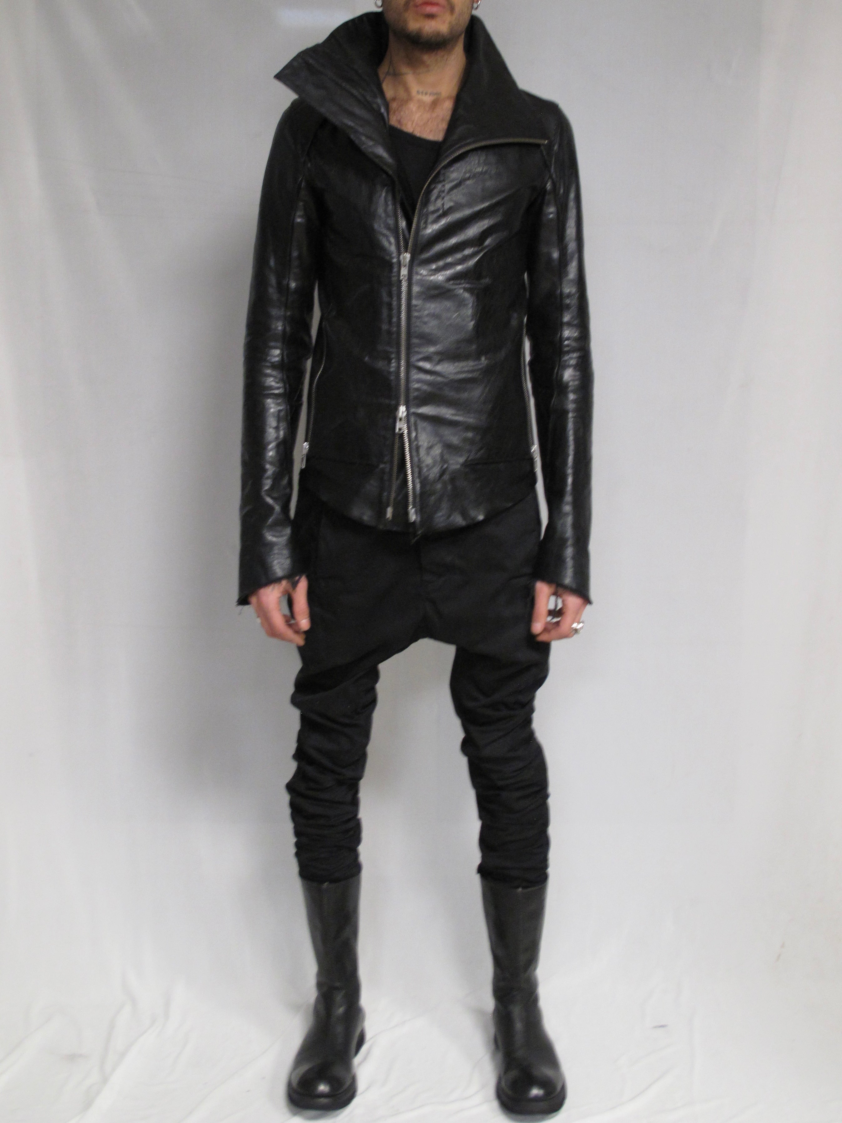 Y-project by Yohan Serfaty leather jacket with handstich Details