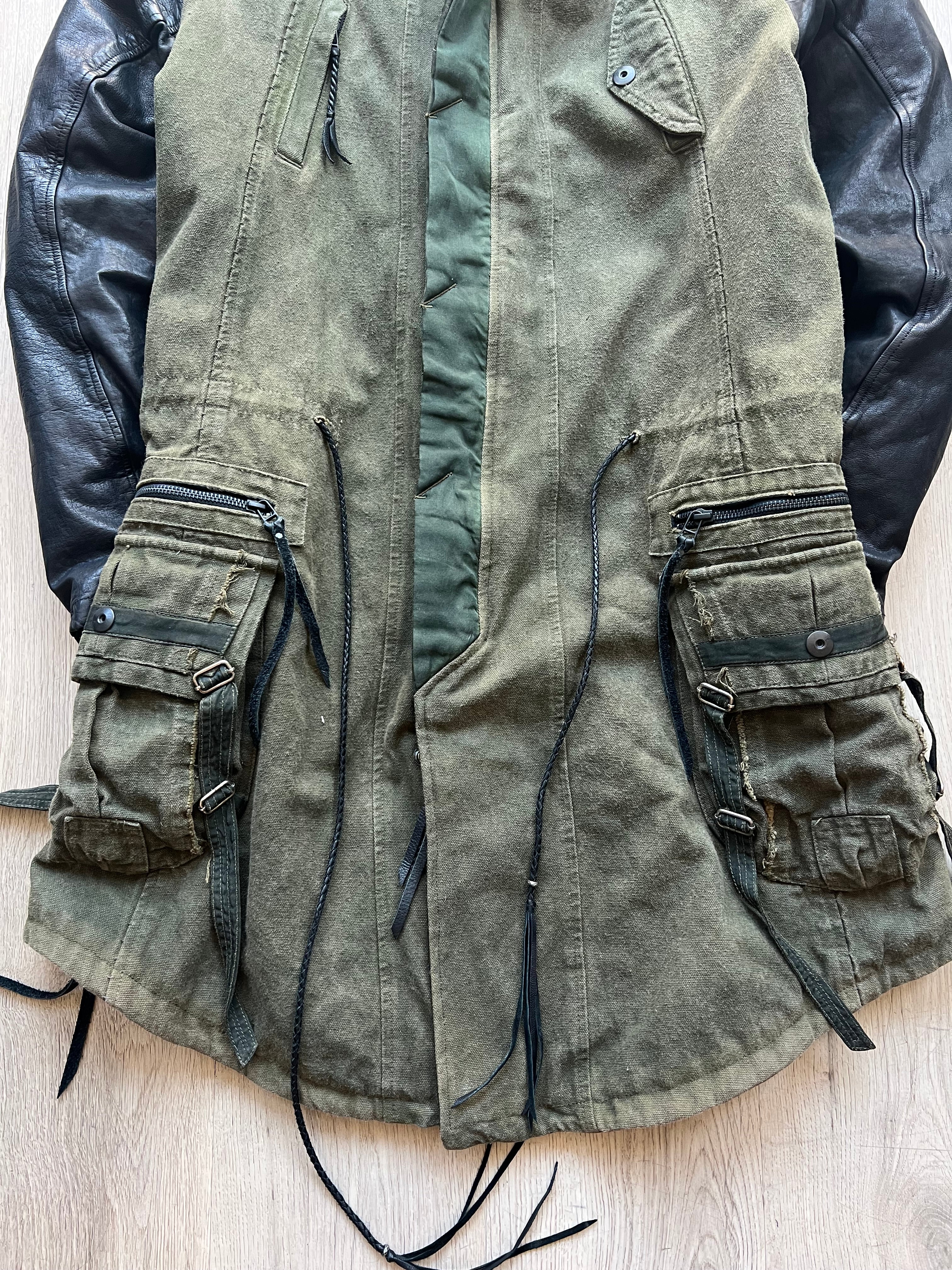 Kmrii Parka with leather sleeves