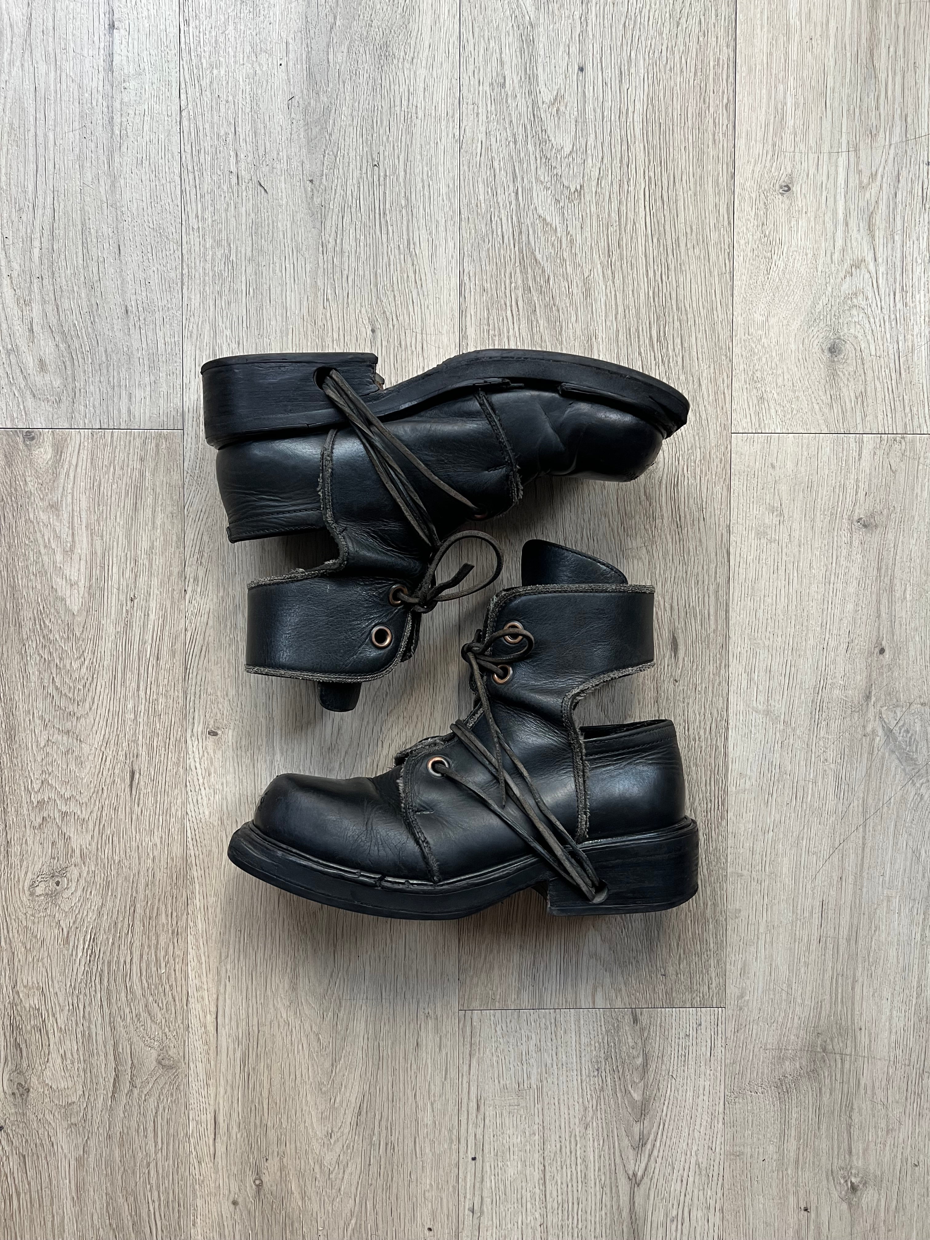 Dirk Bikkembergs Cut Out Heel laced Bootrs