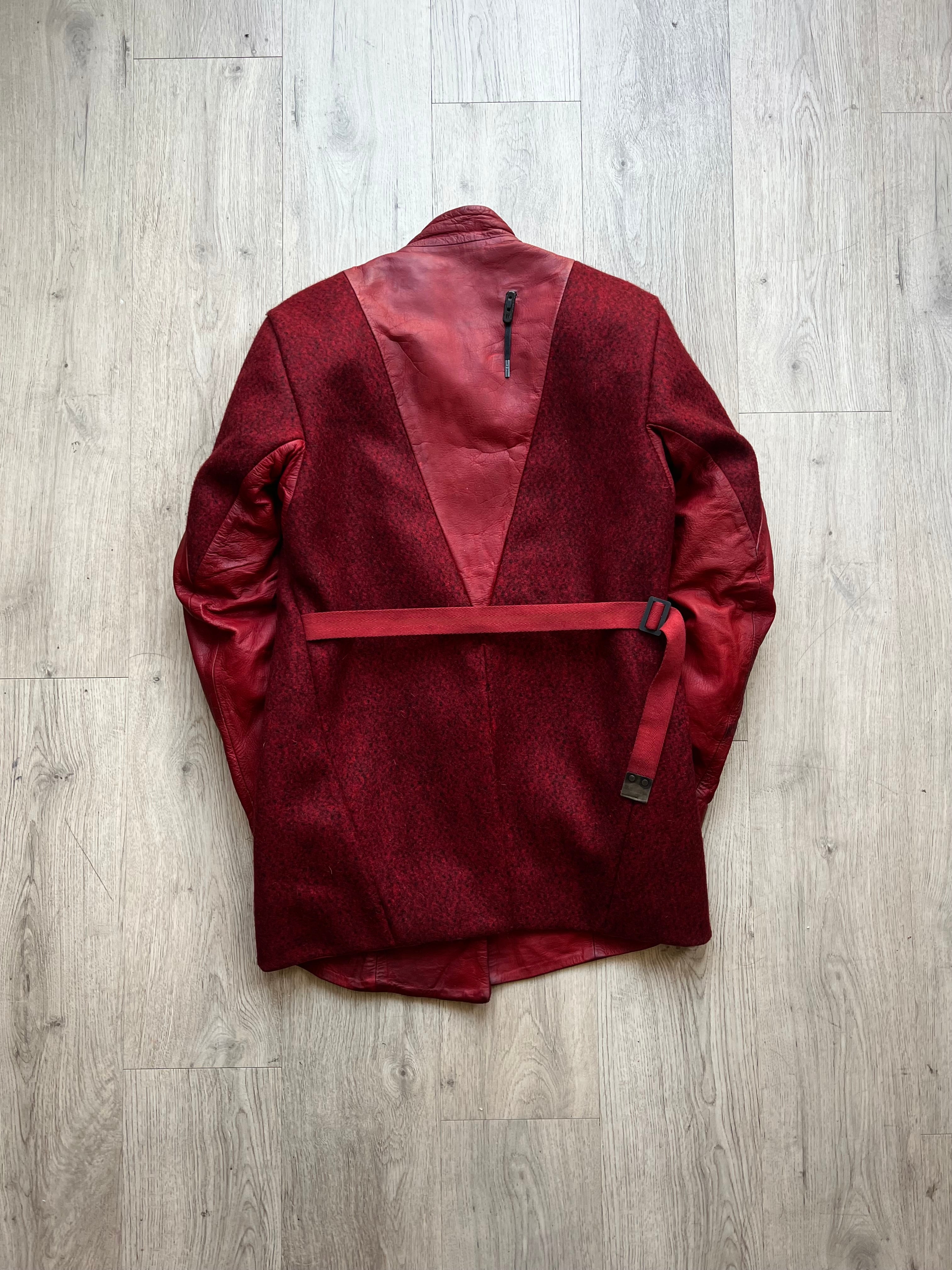 Boris Bidjan Saberi Horse Hybrid Leather/ Wool Coat