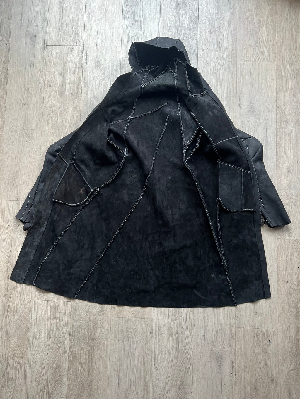 Leon Emanuel Blanck Distortion Horse Leather Hooded Leather Coat