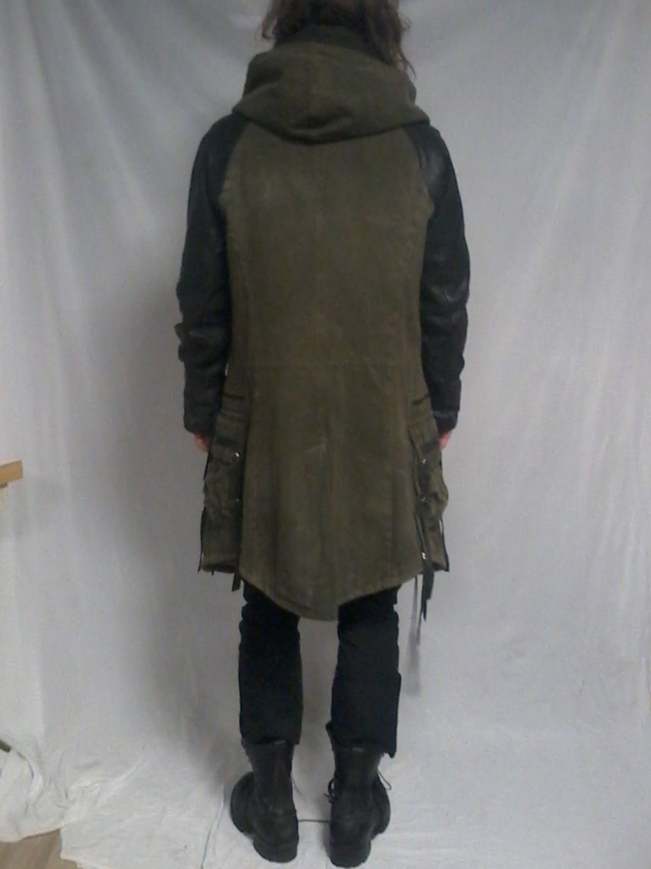 Kmrii Parka with leather sleeves