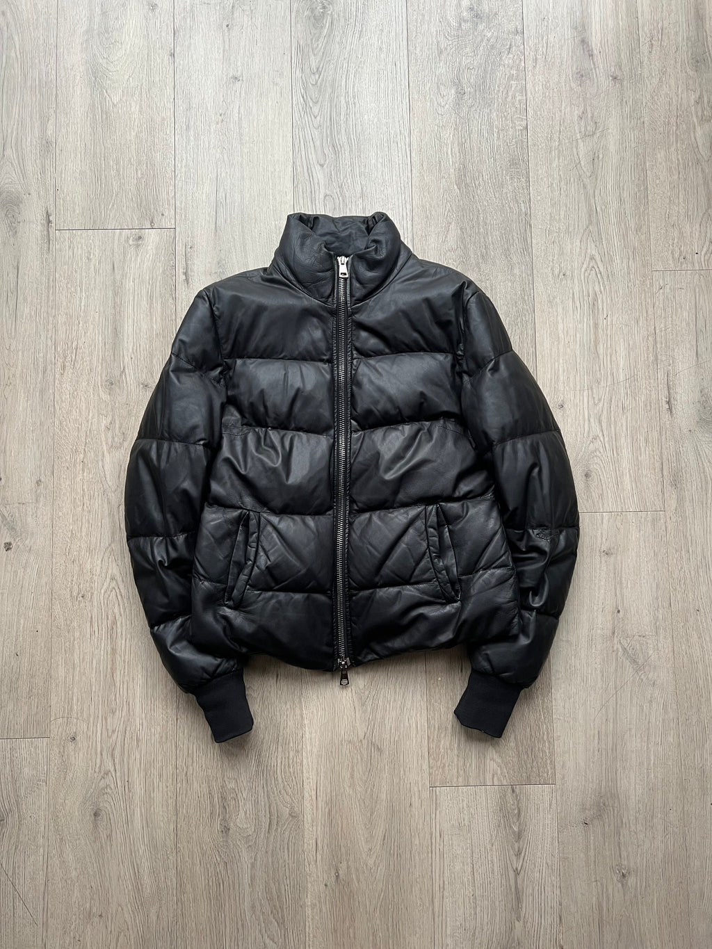 10sei0otto Leather Puffer Jacket