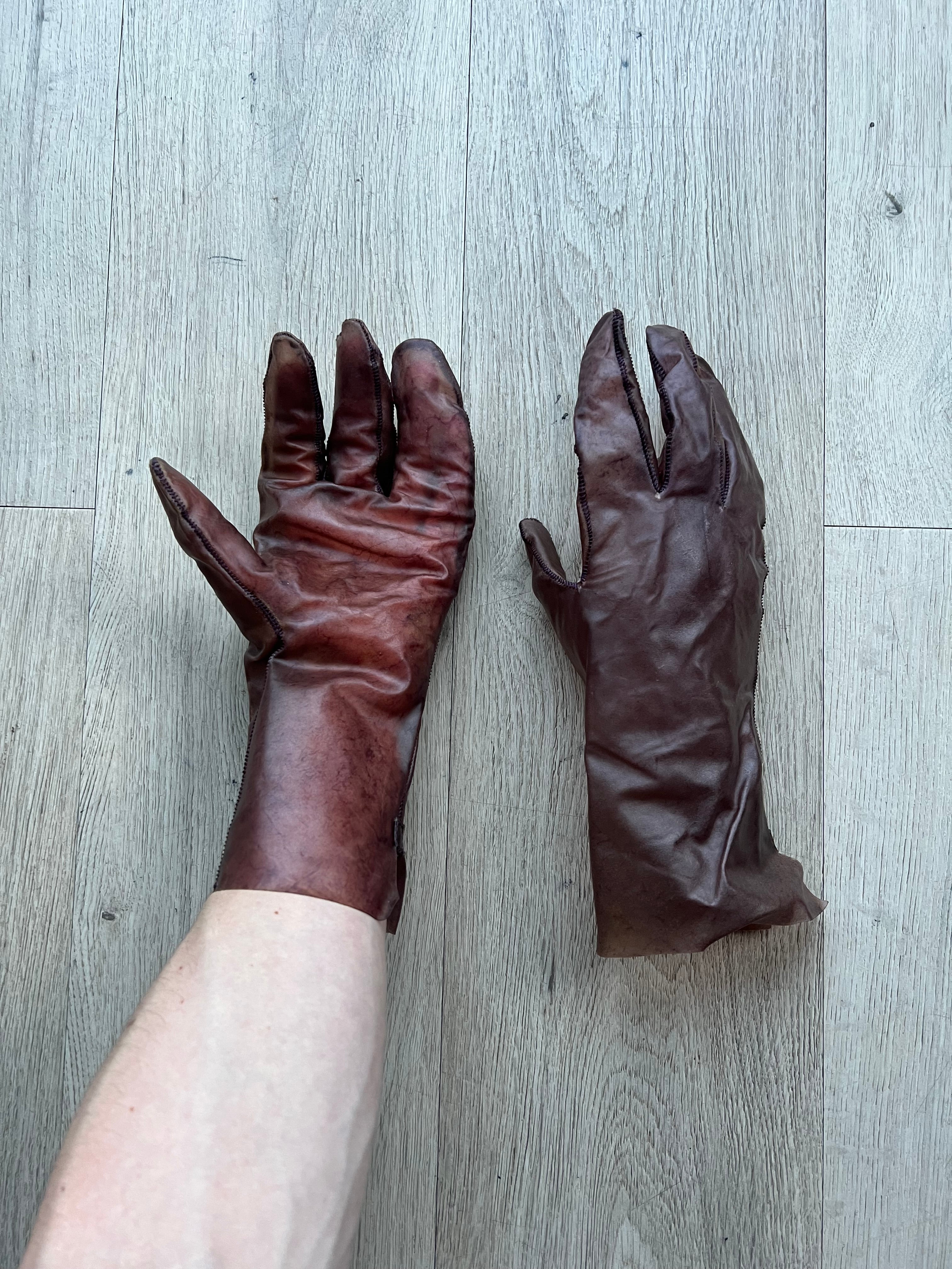 Boris Bidjan Saberi Transparent Horse Leather Gloves with 8 fingers