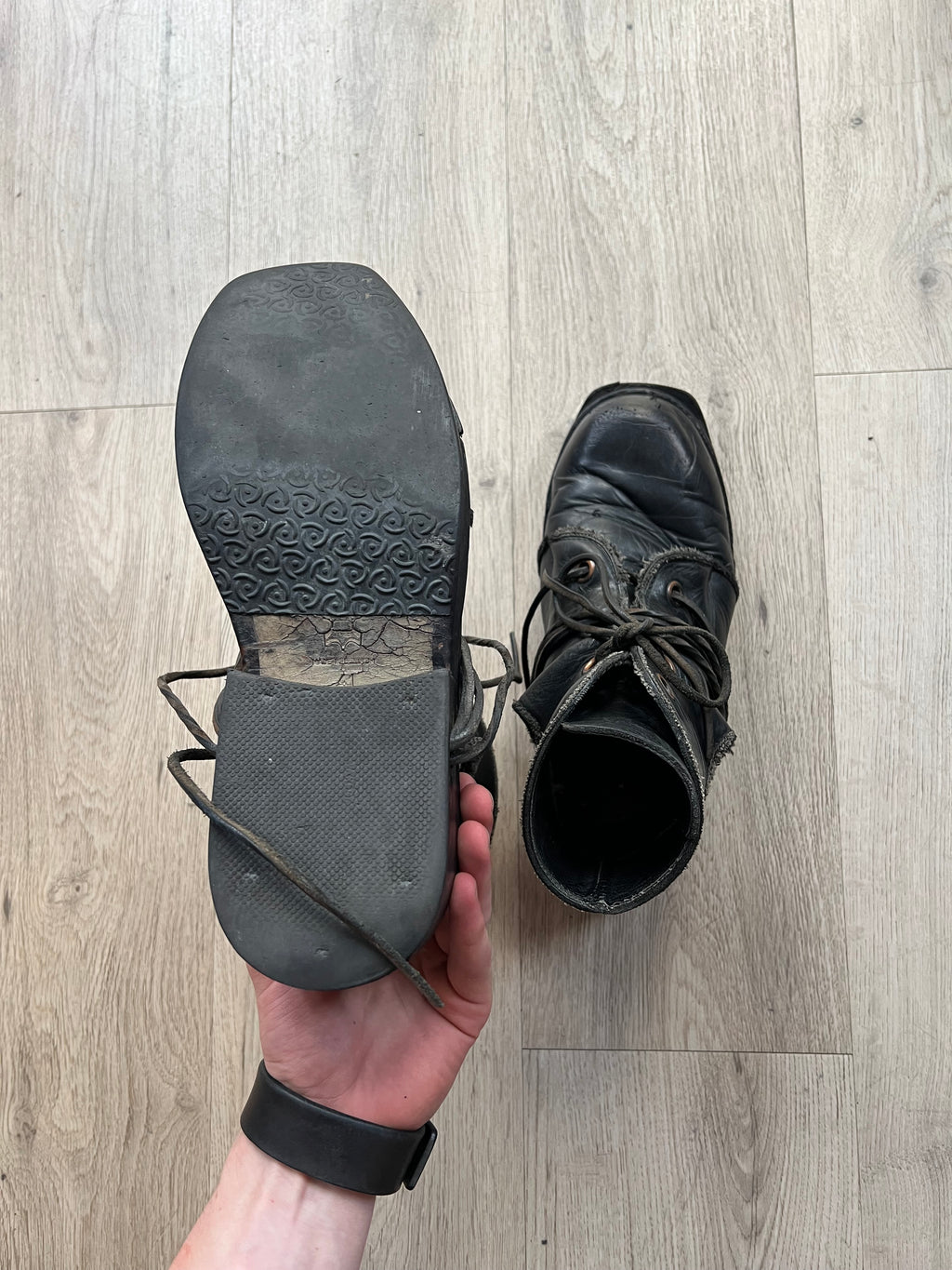 Dirk Bikkembergs Cut Out Heel laced Bootrs