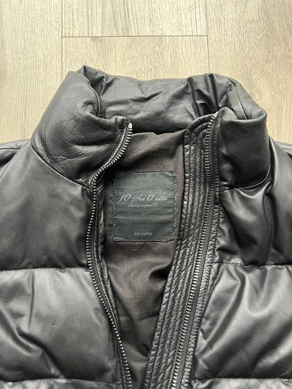 10sei0otto Leather Puffer Jacket