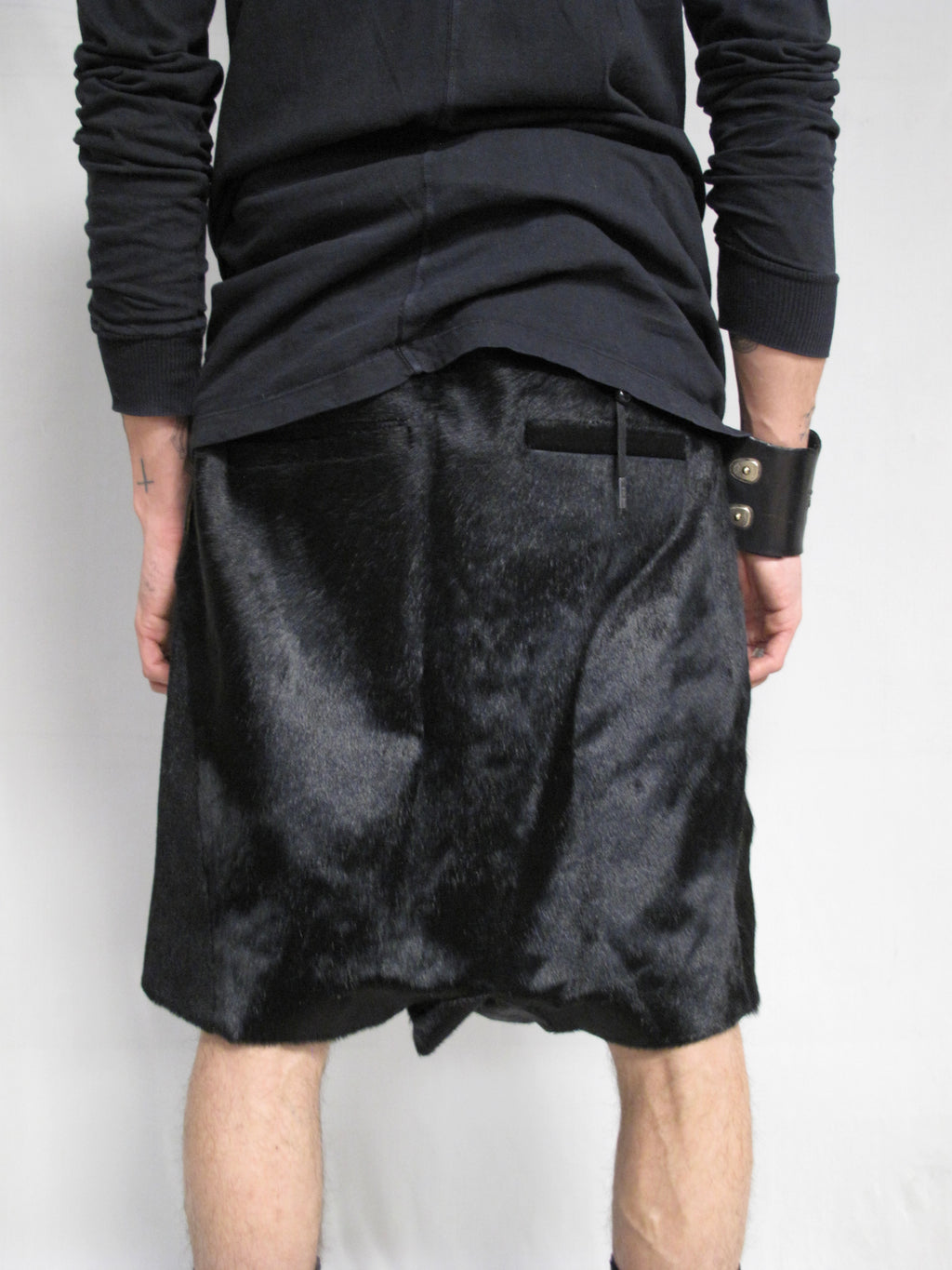 Boris Bidjan Saberi Pony Hair Low Crotch Shorts