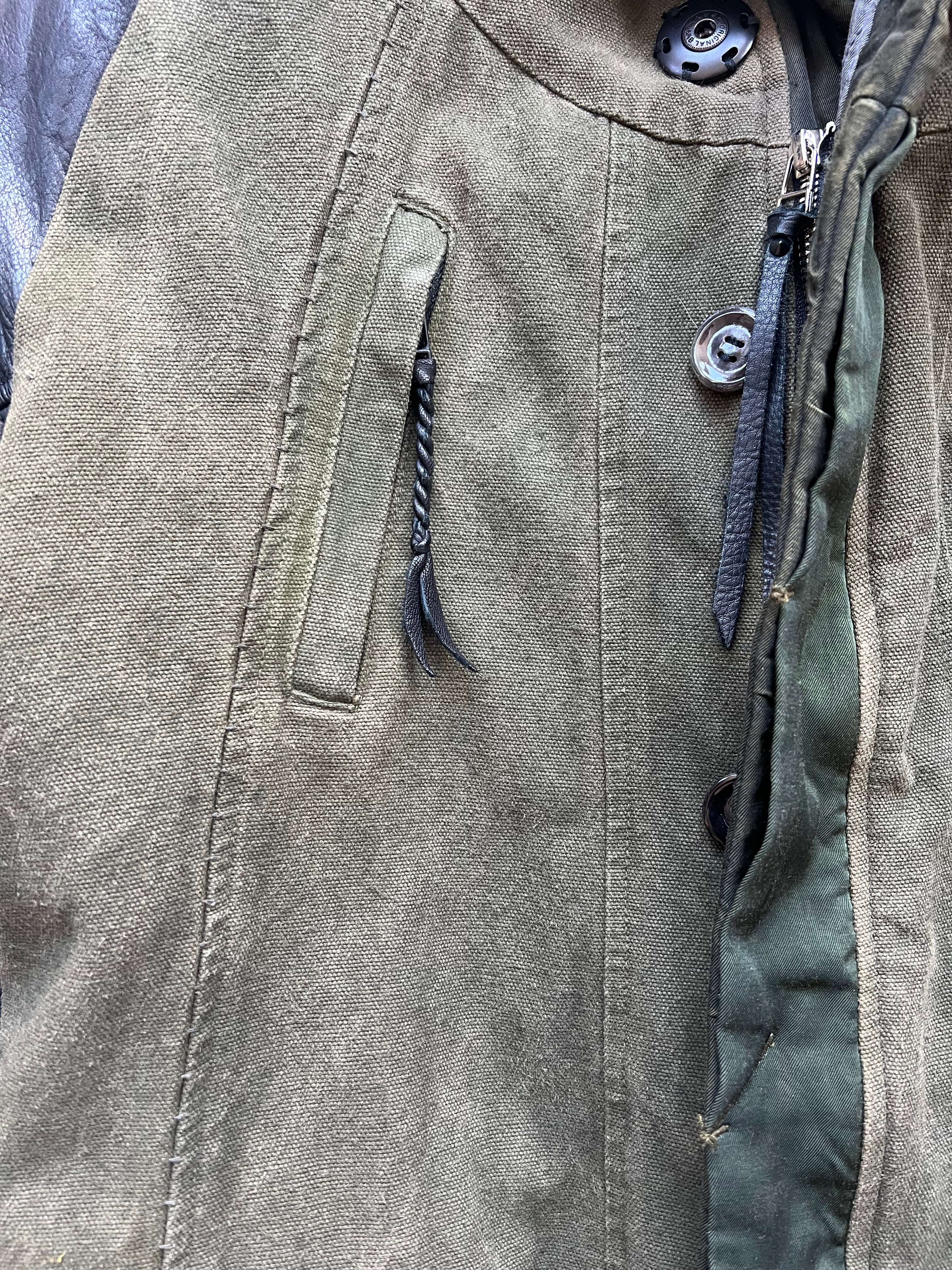 Kmrii Parka with leather sleeves