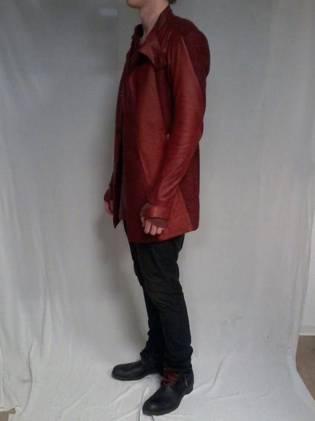 Boris Bidjan Saberi Horse Hybrid Leather/ Wool Coat