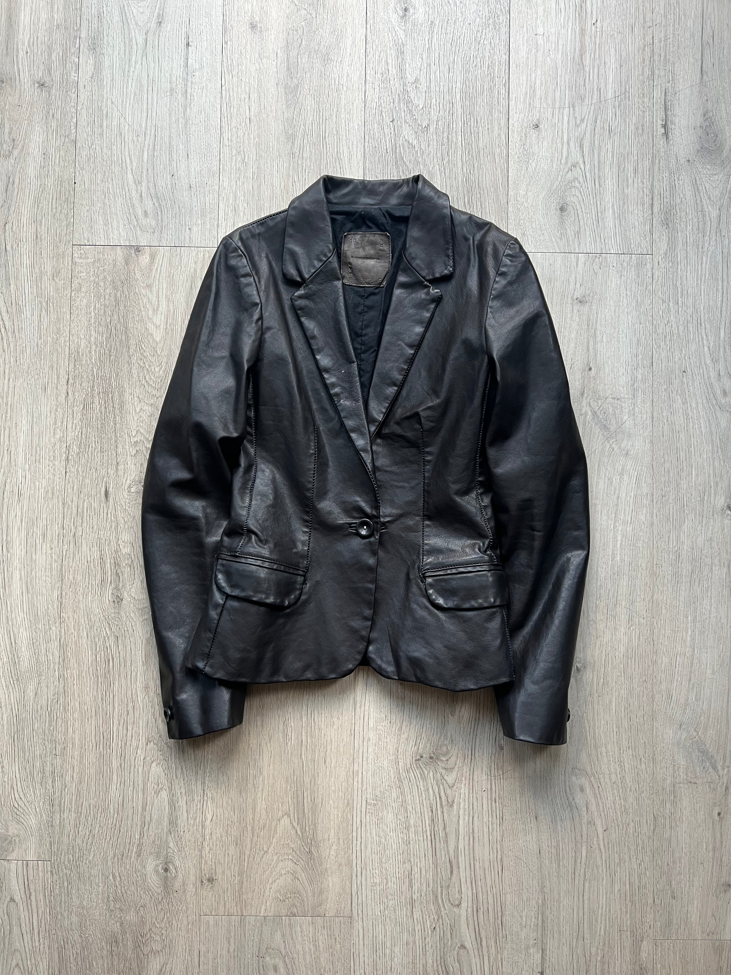 10sei0otto Leather blazer Overlock
