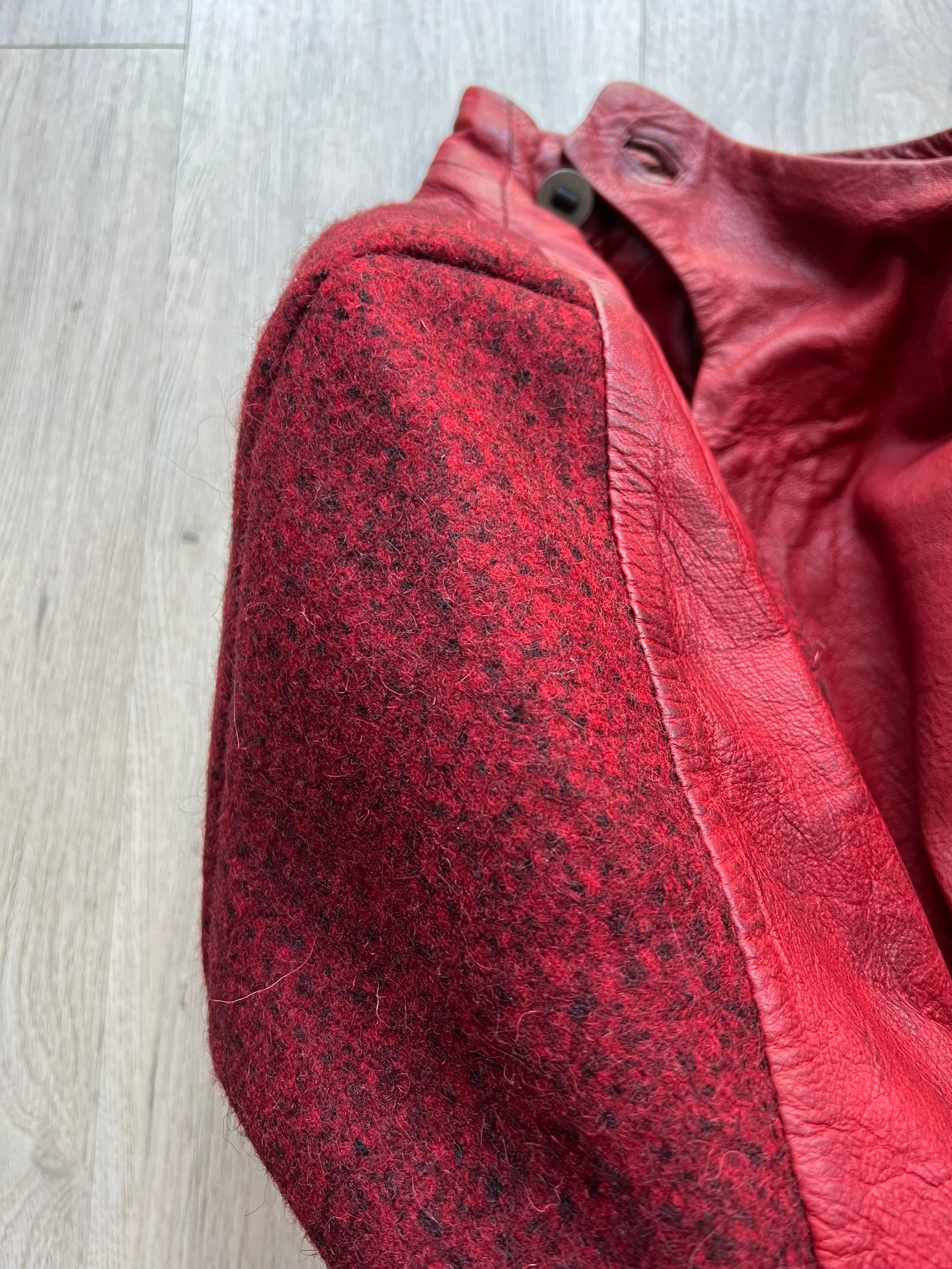 Boris Bidjan Saberi Horse Hybrid Leather/ Wool Coat