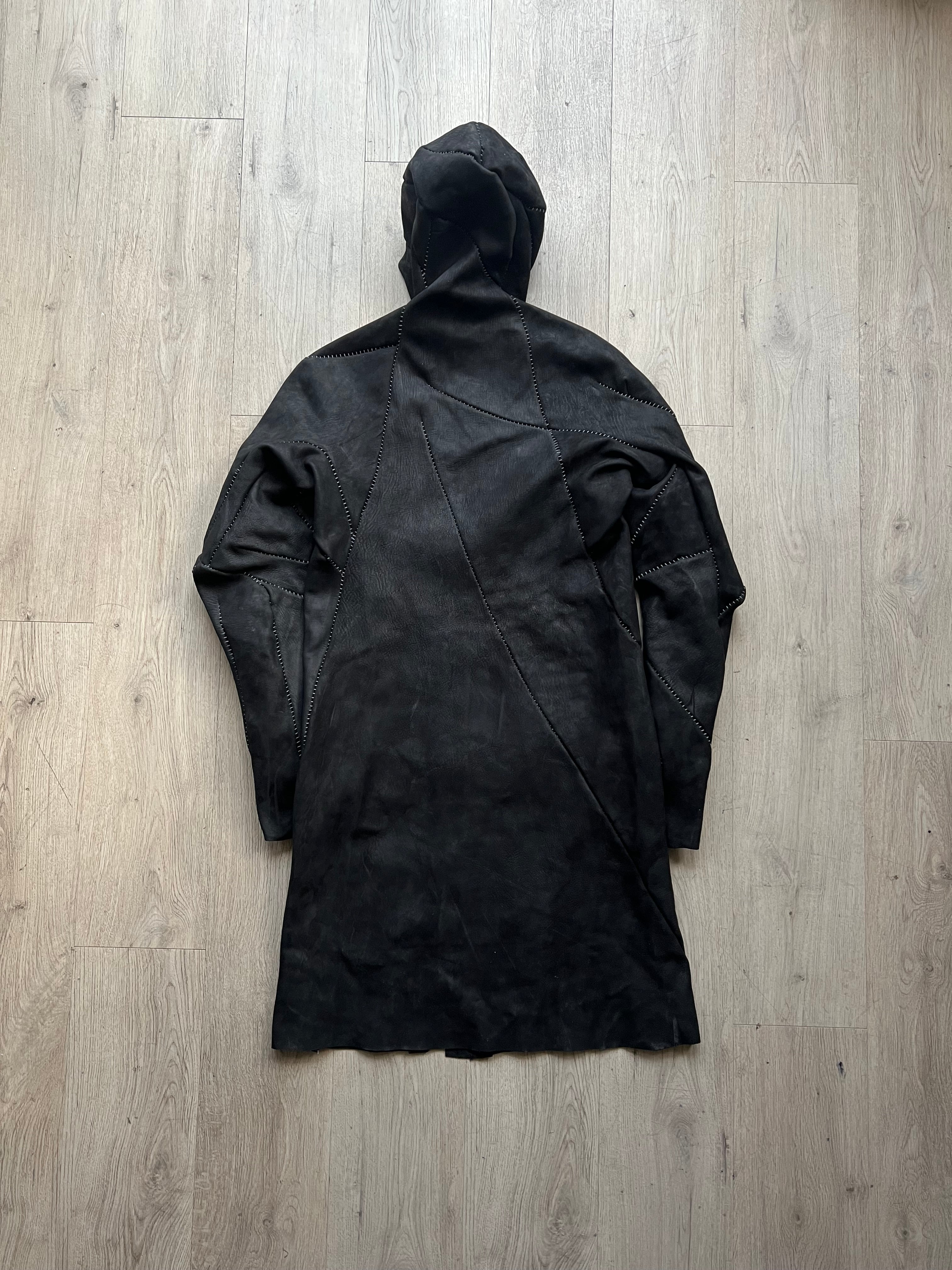 Leon Emanuel Blanck Distortion Horse Leather Hooded Leather Coat