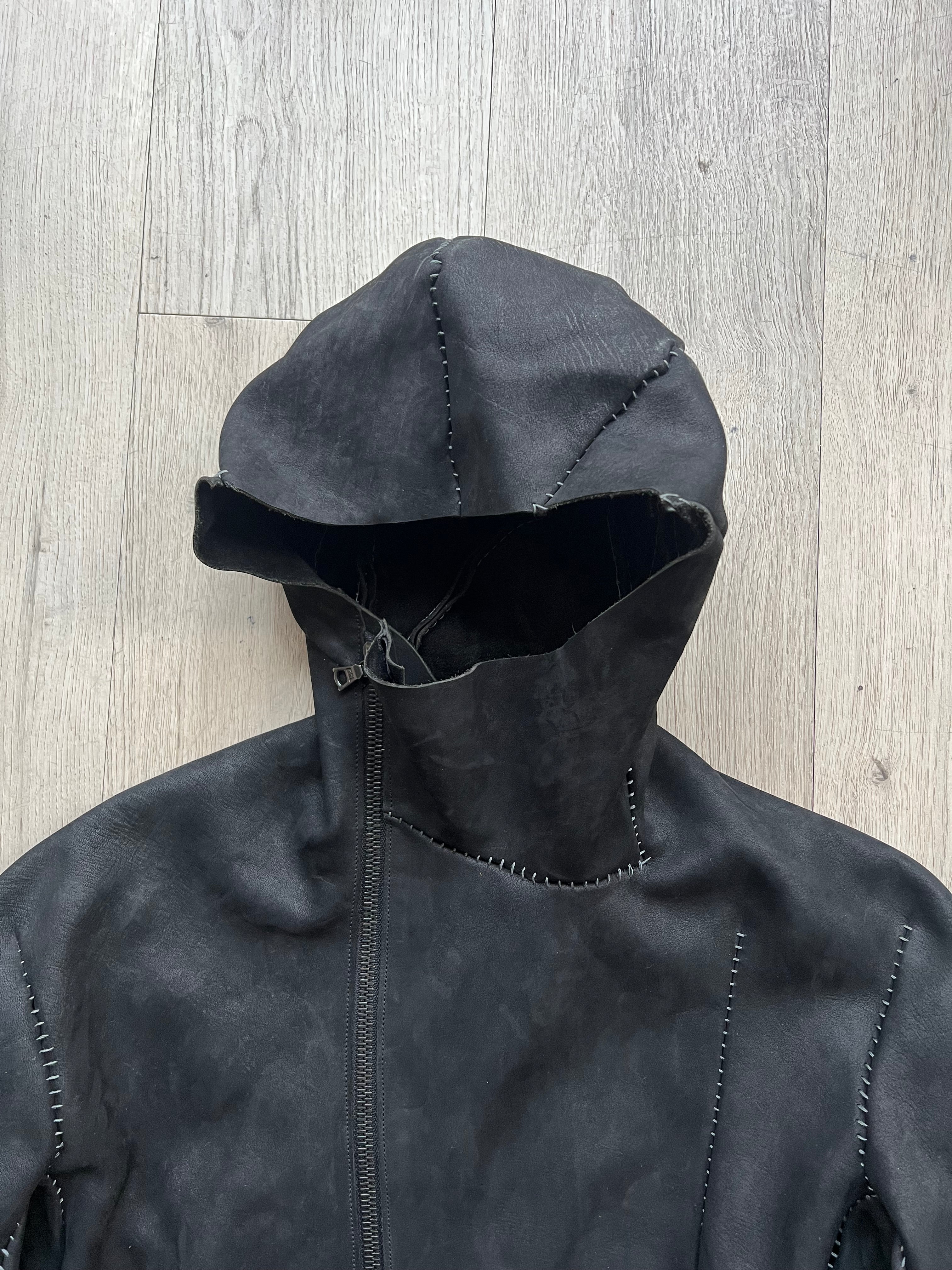 Leon Emanuel Blanck Distortion Horse Leather Hooded Leather Coat