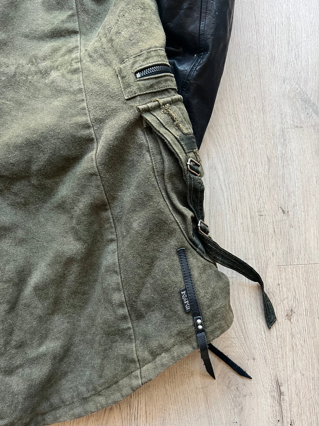 Kmrii Parka with leather sleeves