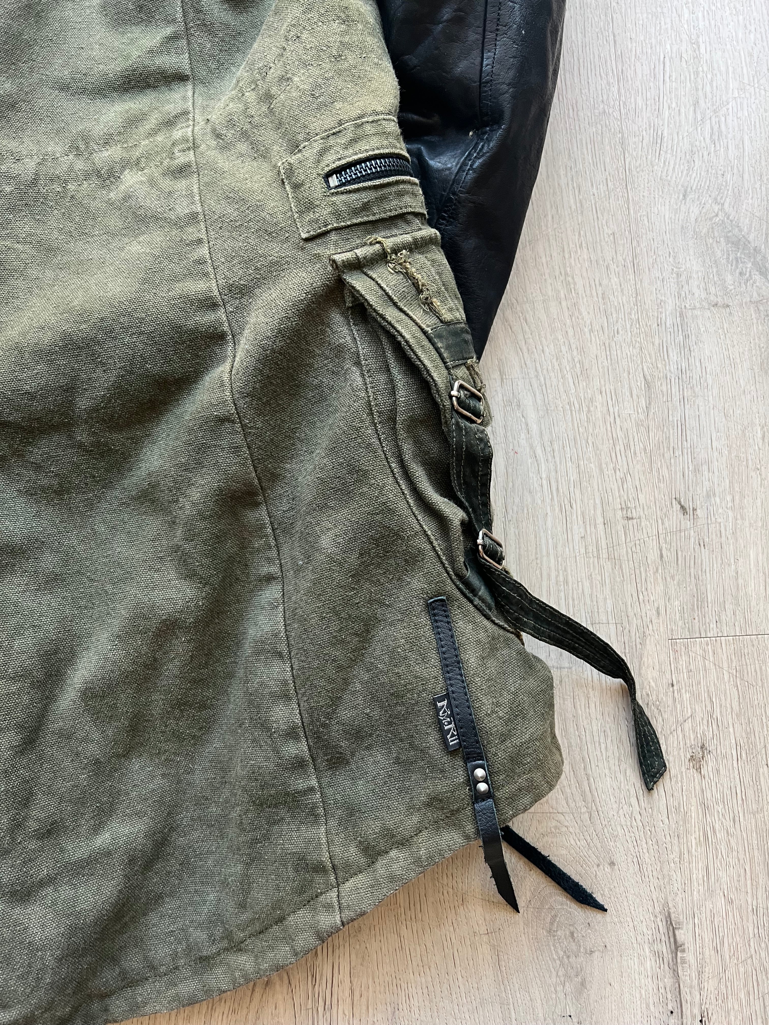 Kmrii Parka with leather sleeves