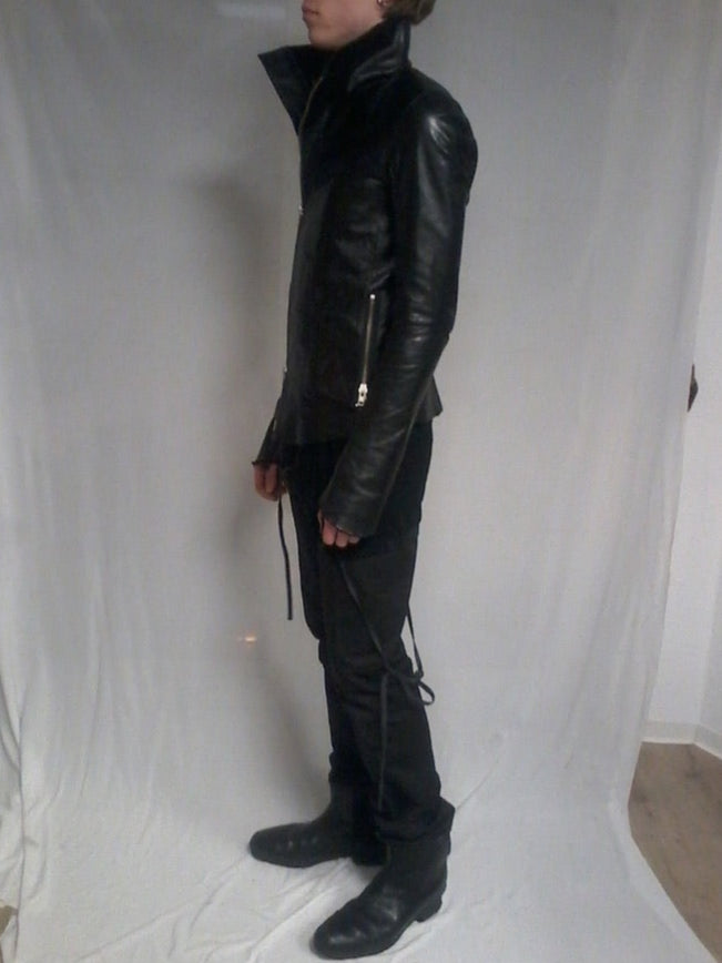 Y-project by Yohan Serfaty leather jacket with handstich Details