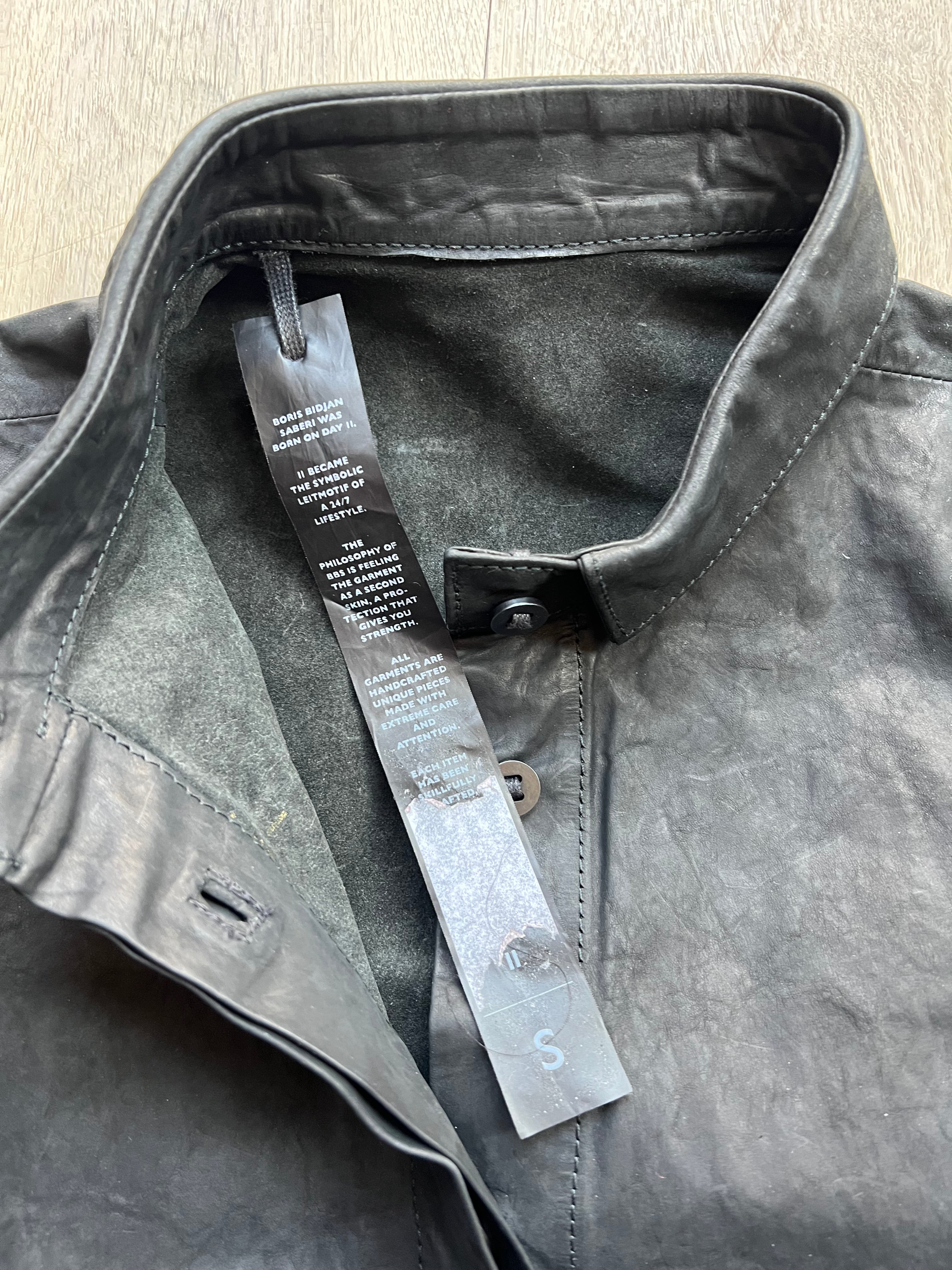 Boris Bidjan Saberi leather shirt with cuff detail