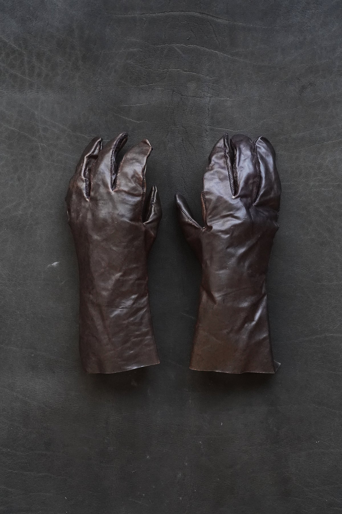 Boris Bidjan Saberi Transparent Horse Leather Gloves with 8 fingers