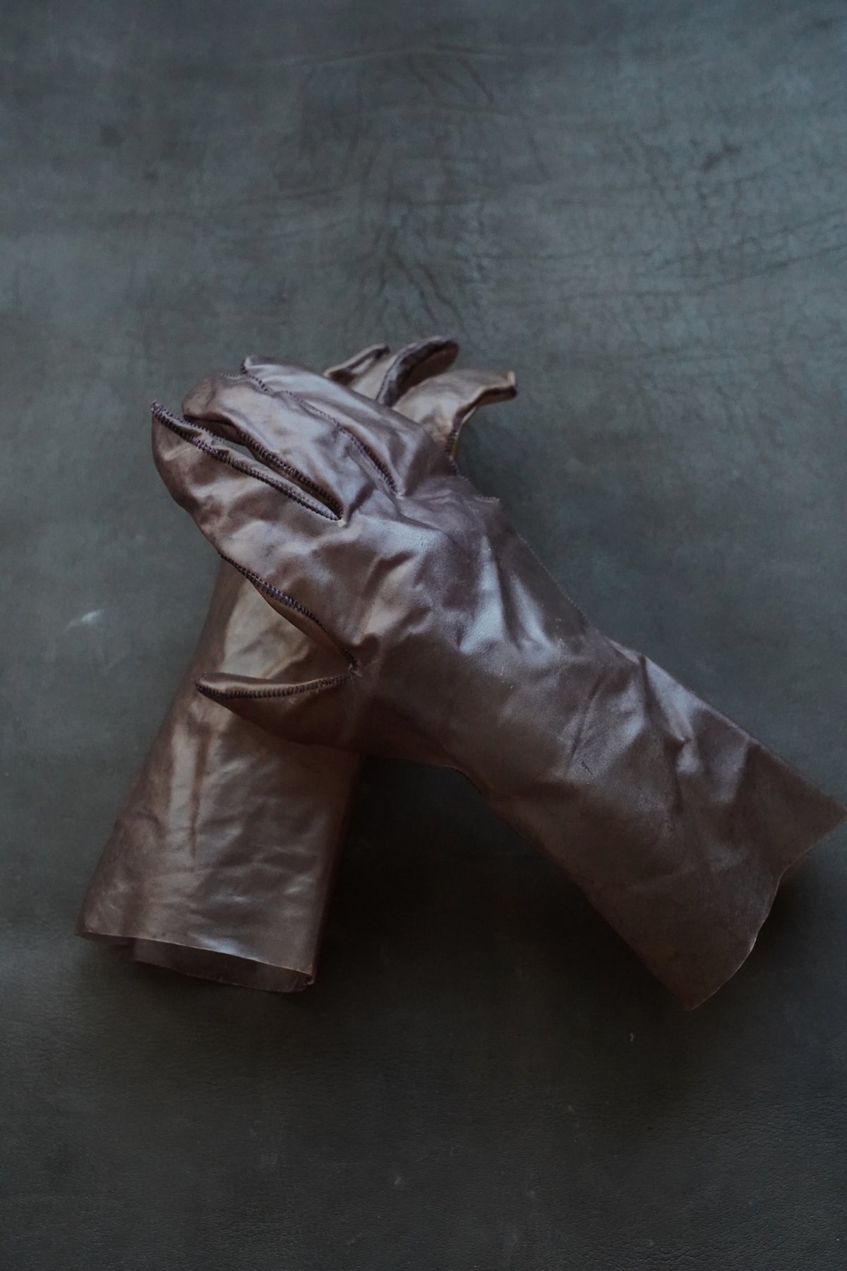 Boris Bidjan Saberi Transparent Horse Leather Gloves with 8 fingers