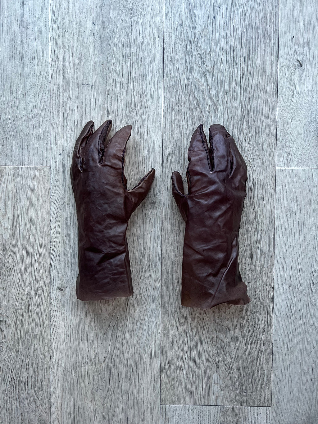 Boris Bidjan Saberi Transparent Horse Leather Gloves with 8 fingers