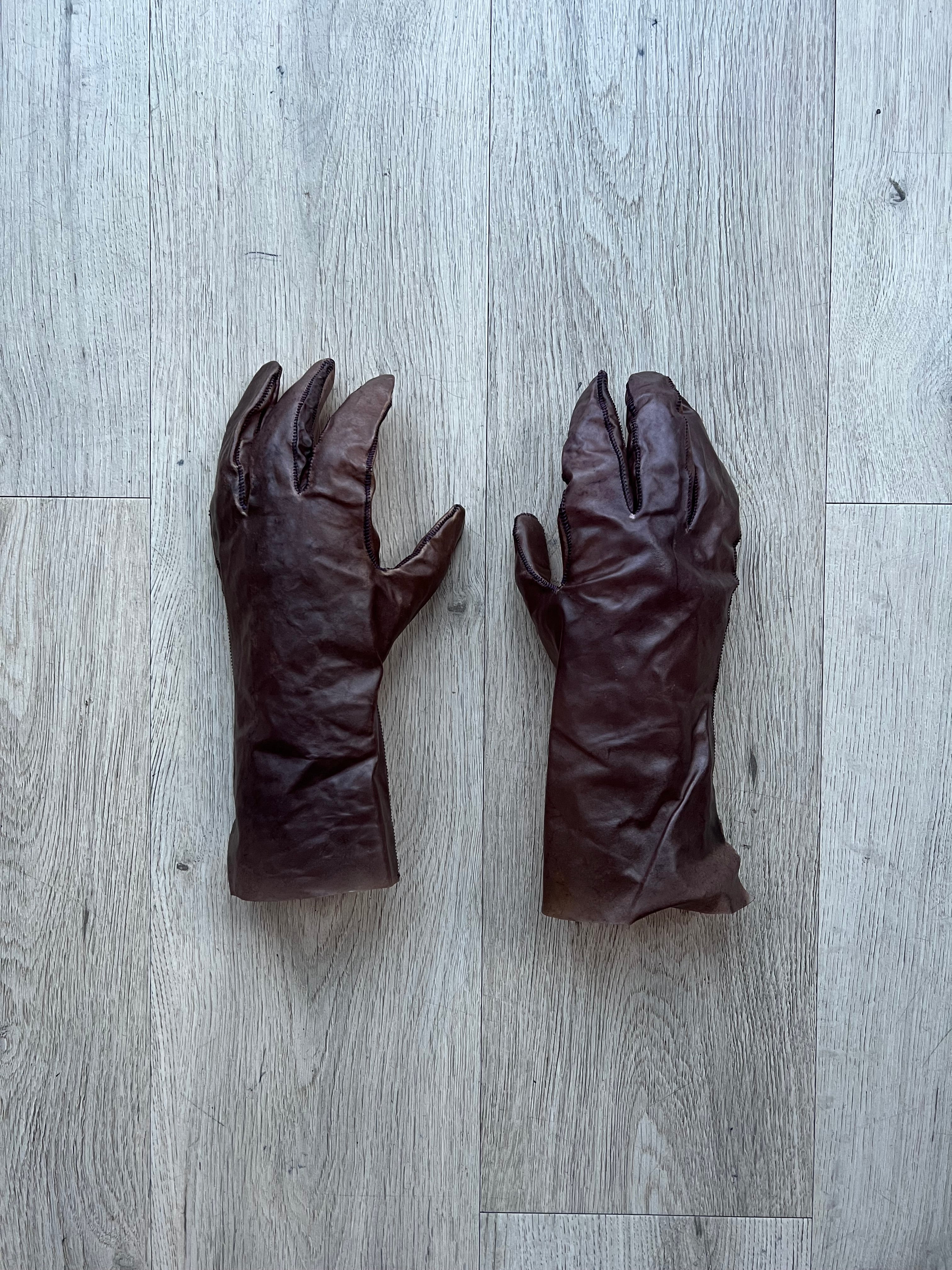 Boris Bidjan Saberi Transparent Horse Leather Gloves with 8 fingers