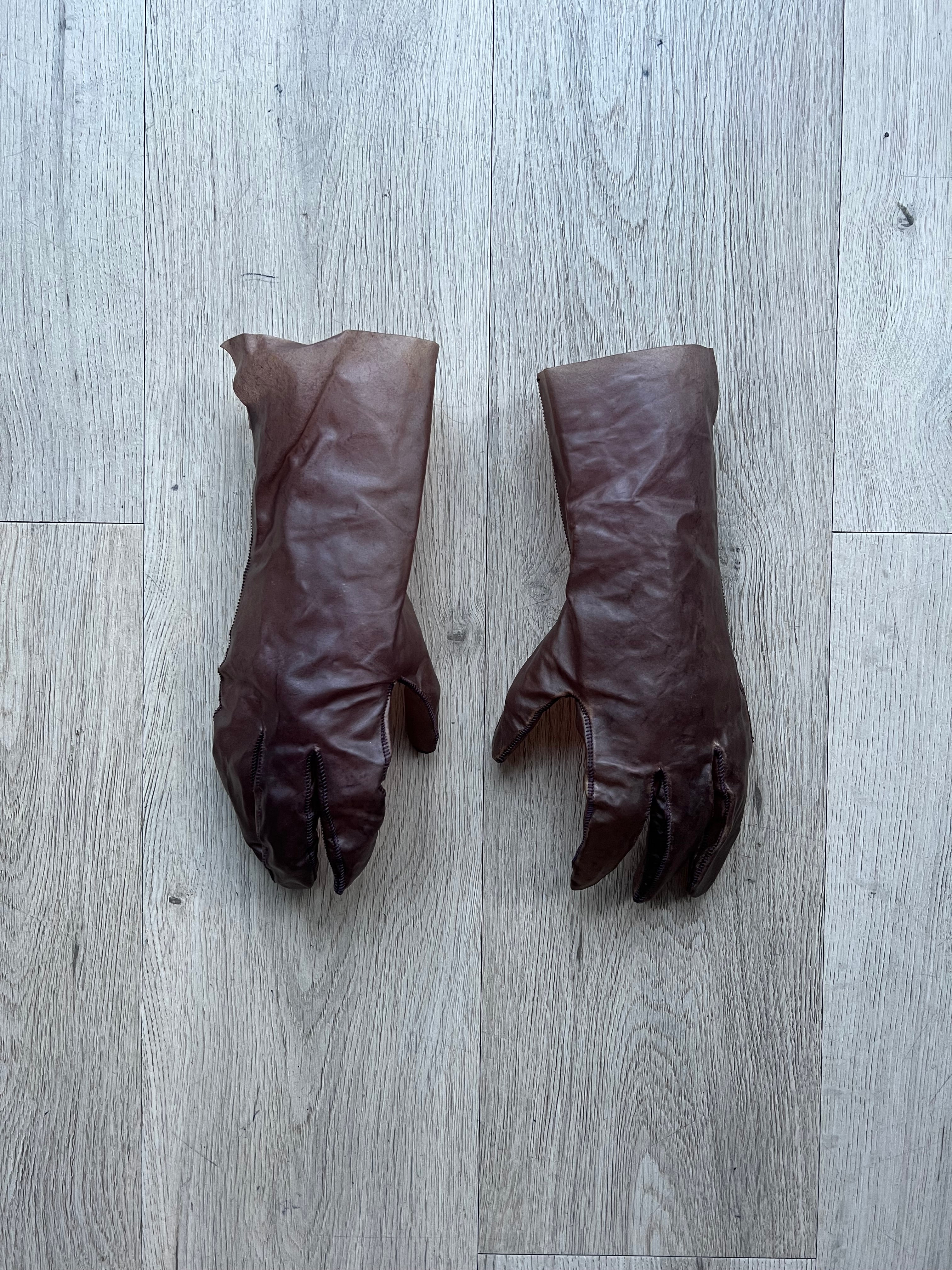 Boris Bidjan Saberi Transparent Horse Leather Gloves with 8 fingers