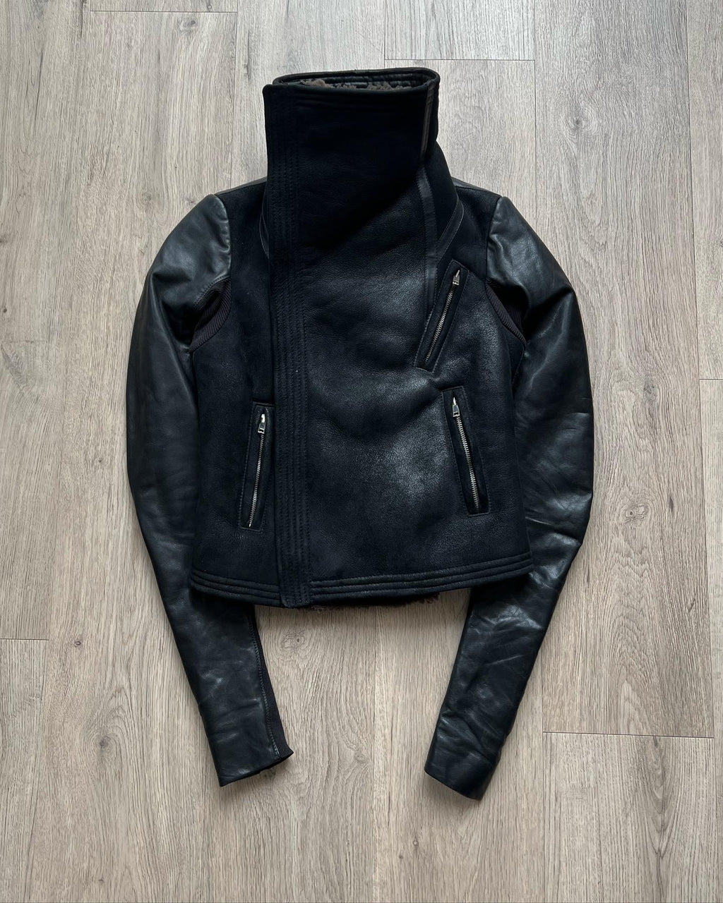 Rick Owens Shearling Leather Biker jacket